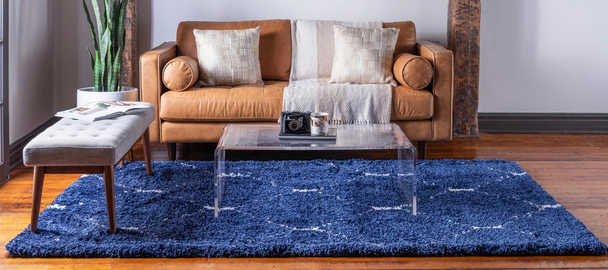 Myflair Möbel & Accessoires Hochflor-Teppich »Temara Shag Lagerräumung«, rechteckig, 51 mm Höhe, gewebt, Rauten Design, weich & kuschelig