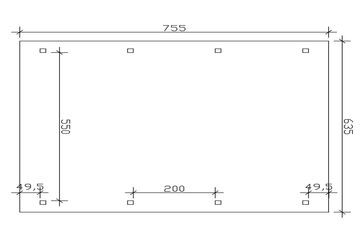 Skanholz Doppelcarport »Franken«, Leimholz-Nordisches Fichtenholz, 550 cm, hellbraun