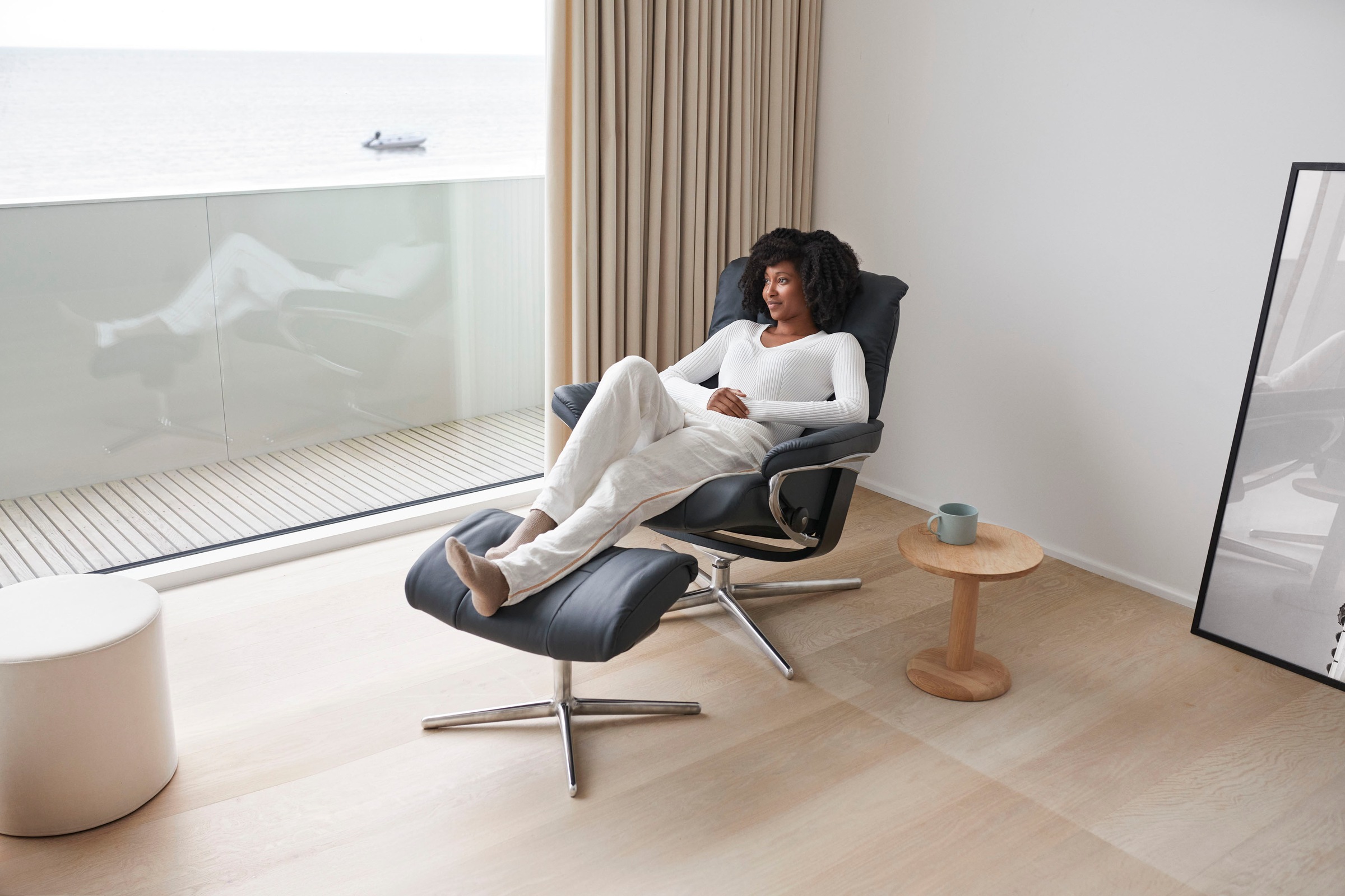 Stressless® Relaxsessel »Mayfair«, mit Cross Base, Größe S, M & L, Holzakzent Schwarz