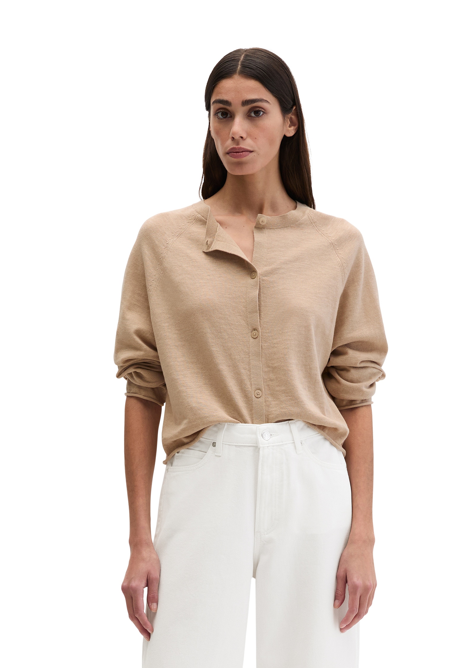 Marc OPolo Cardigan "aus Bio-Baumwolle-Leinen-Mix" günstig online kaufen