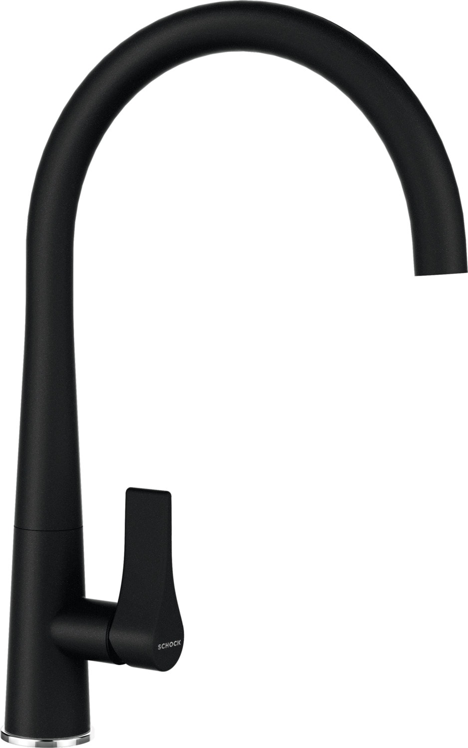 Küchenarmatur SCHOCK, B:21,7cm H:36,8cm, schwarz, Messing, Armaturen, "Gota", Hochdruck, Festauslauf, Schwenkbereich 360