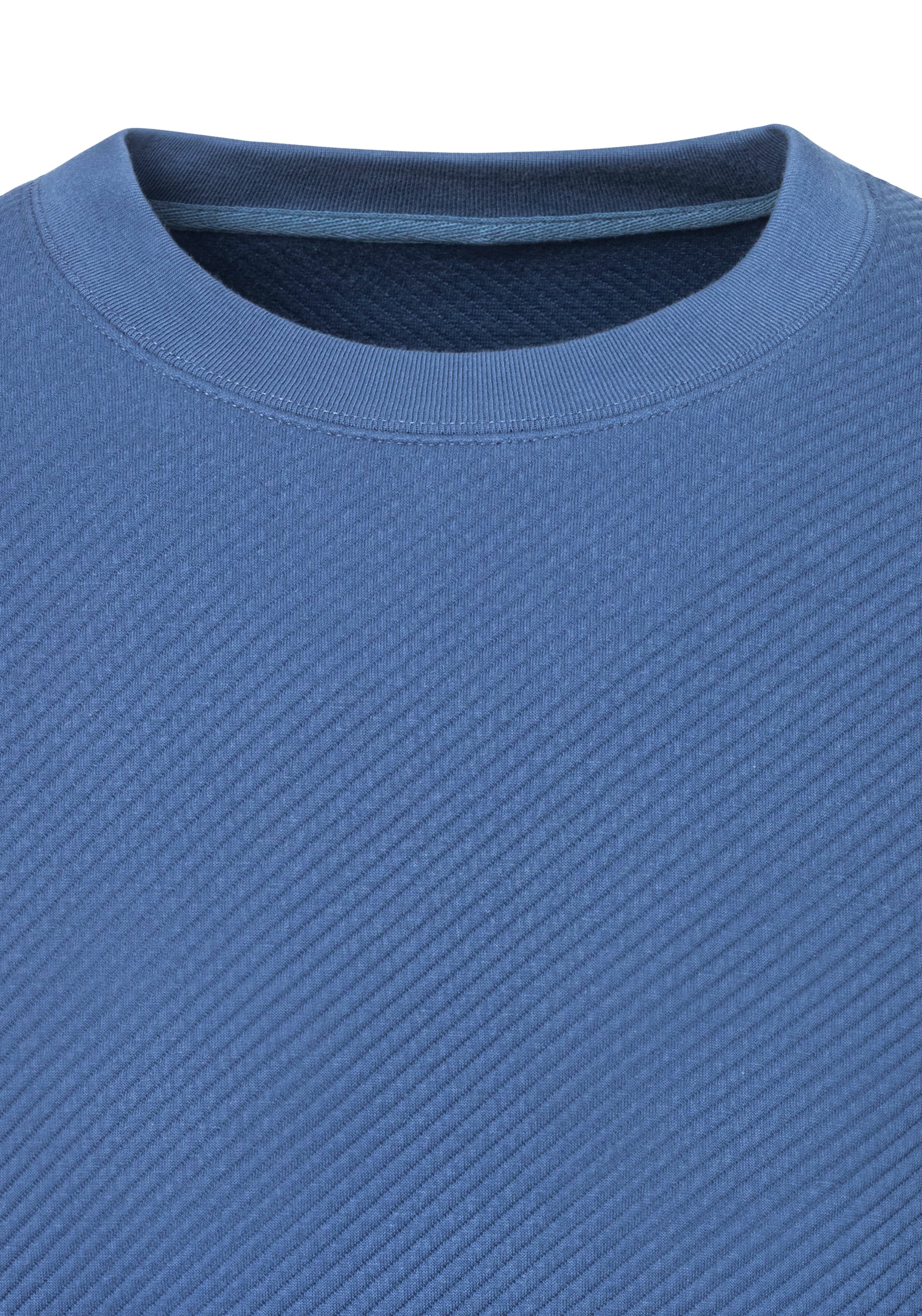 John Devin Sweatshirt, Langarm, Pullover mit Struktur, Rundhals, Baumwollmischung