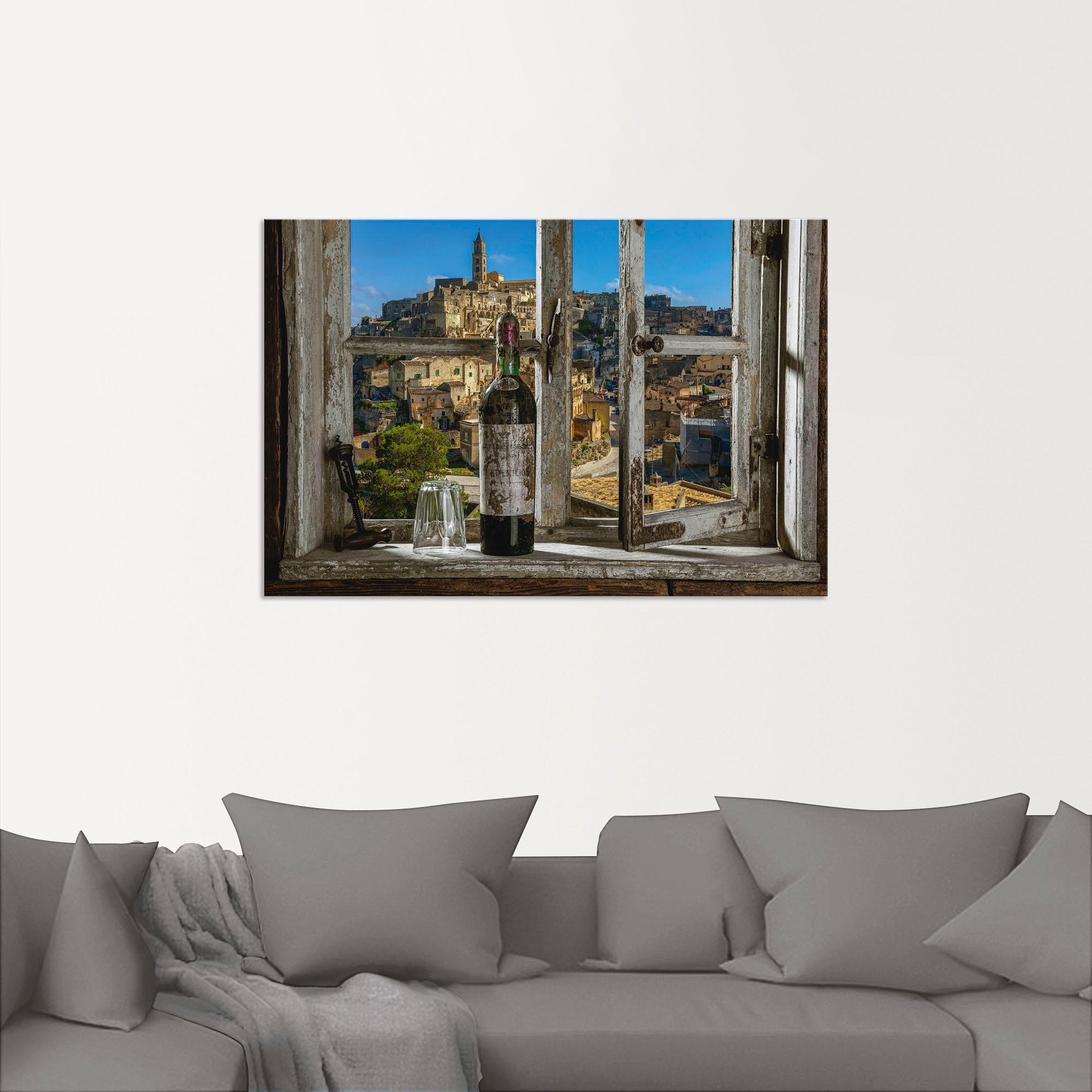 Artland Wandbild "Blick aus dem Fenster Matera, Italien" Fenster & Türen 1 günstig online kaufen