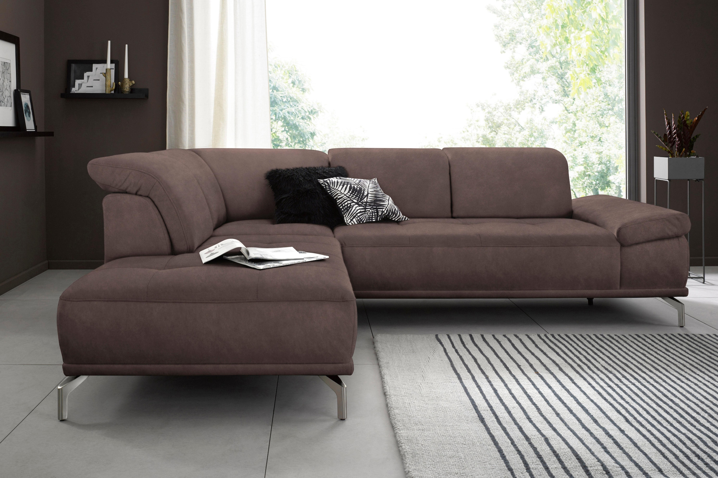 Home affaire Ecksofa "Caluna" Inkl.Sitztiefenverstellung, wahlweise mit Kop günstig online kaufen