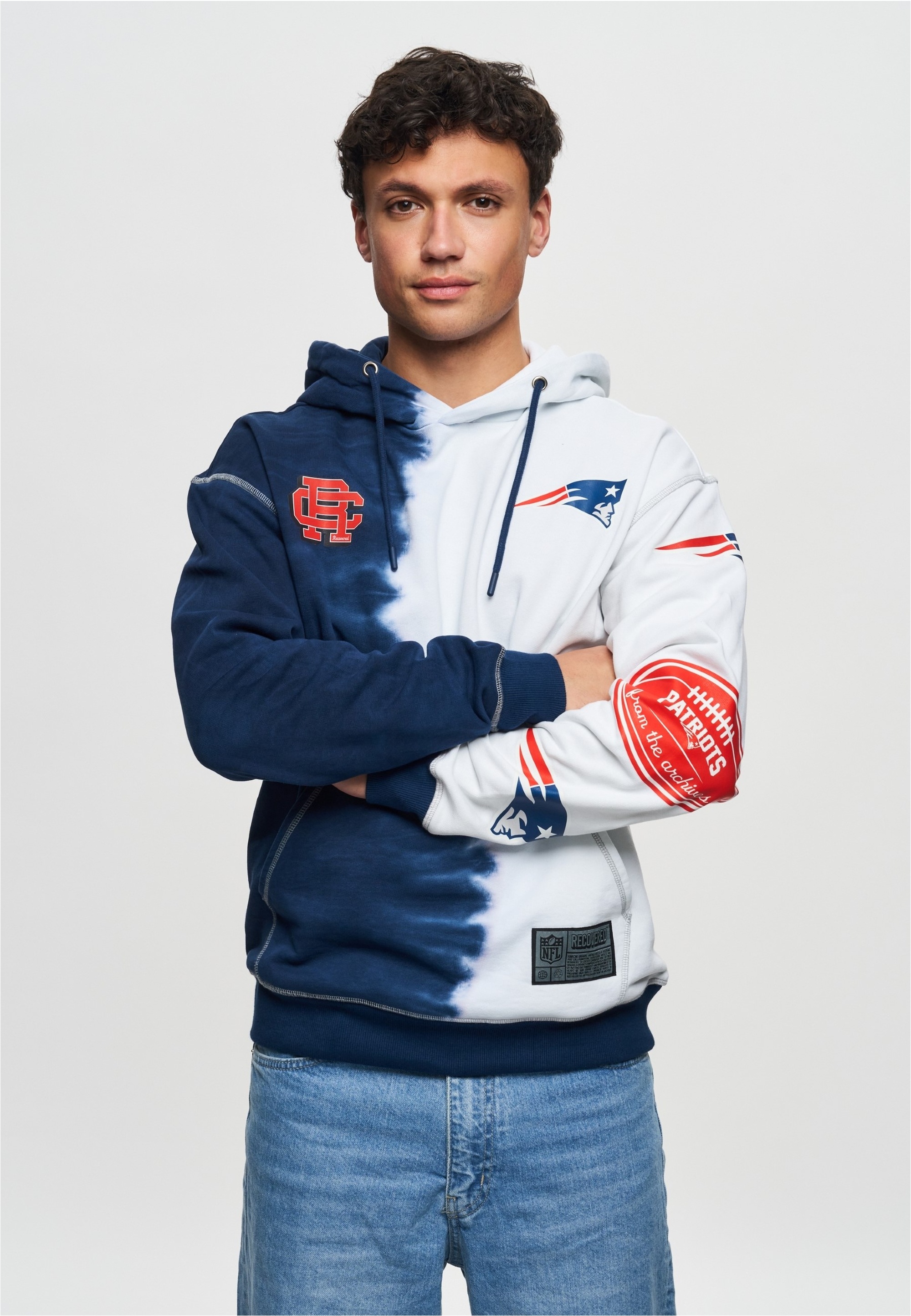 Recovered Kapuzensweatshirt »NFL Patriots Ink Dye Effect On«, für alle New England Patriots-Fans
