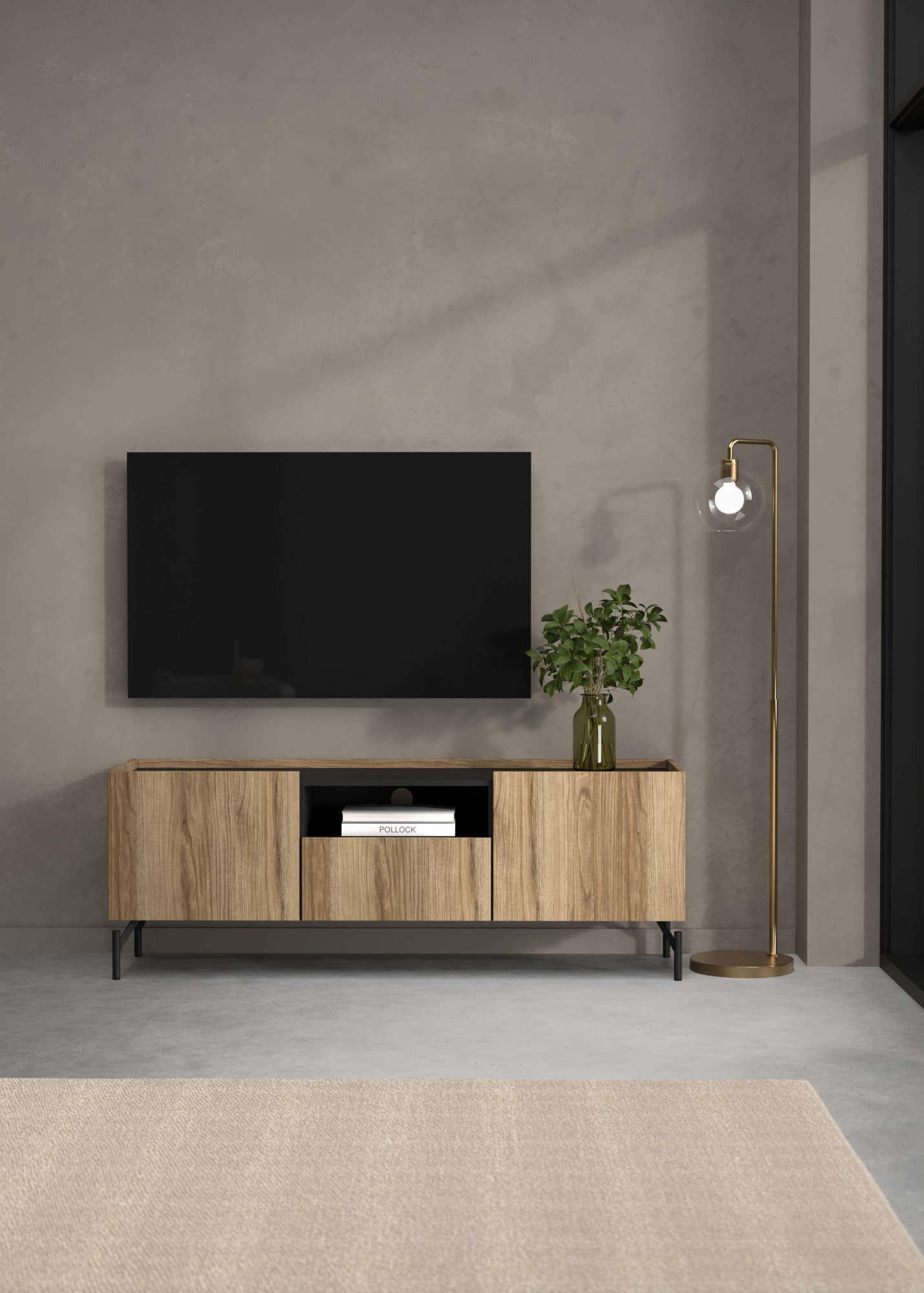 Home affaire TV-Board "Bergen TV-Möbel, Fernsehtisch, TV-Unit, Media-Möbel, Sideboard," 2 Türen, verstellbaren Böden,1 Schublade, Kabelmanagement, B:147 cm