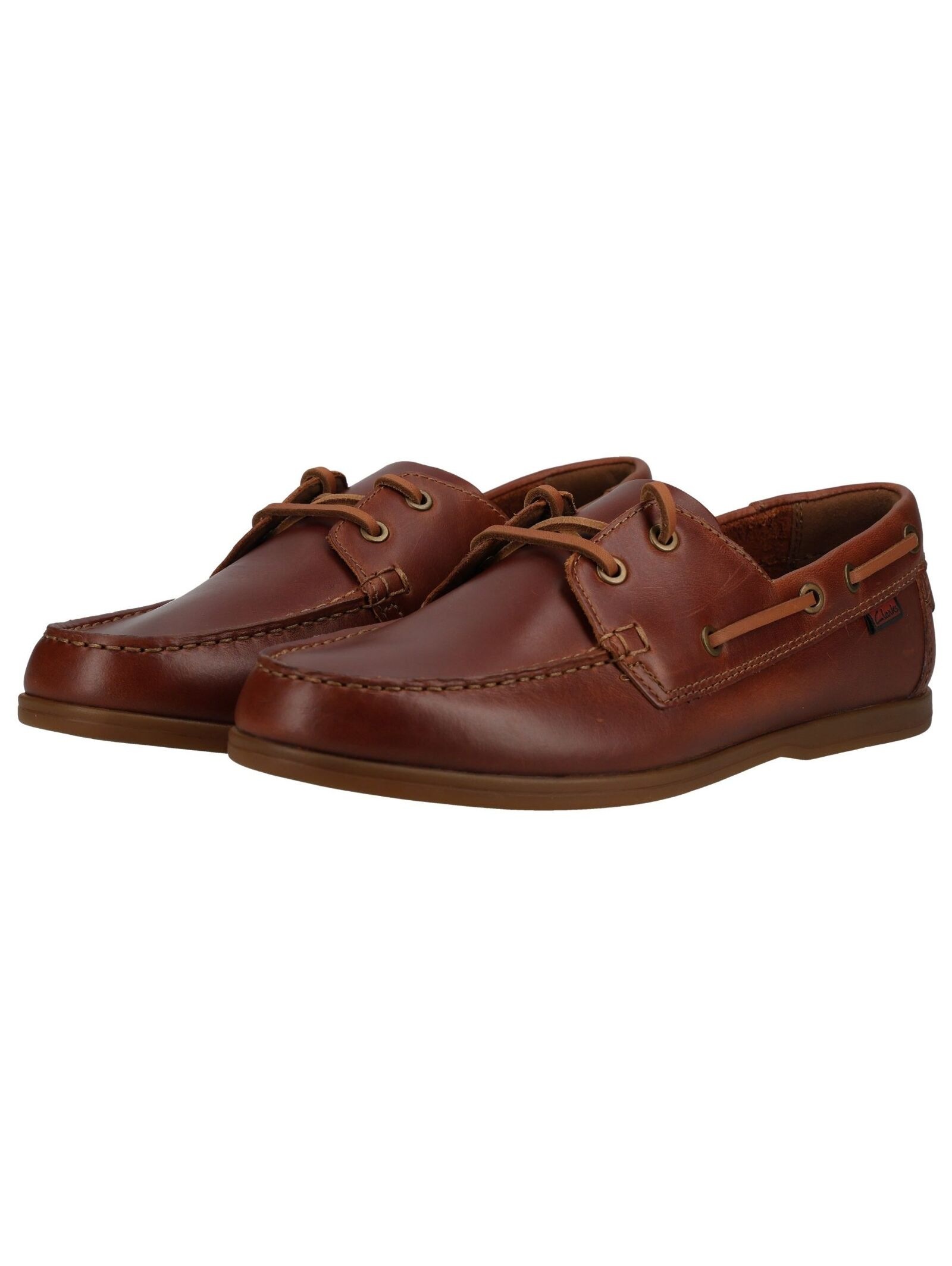 Bootsschuh CLARKS "Clarks Halbschuhe Leder", Damen, Gr. 42, tan, Leder, Schuhe Bootsschuh 3