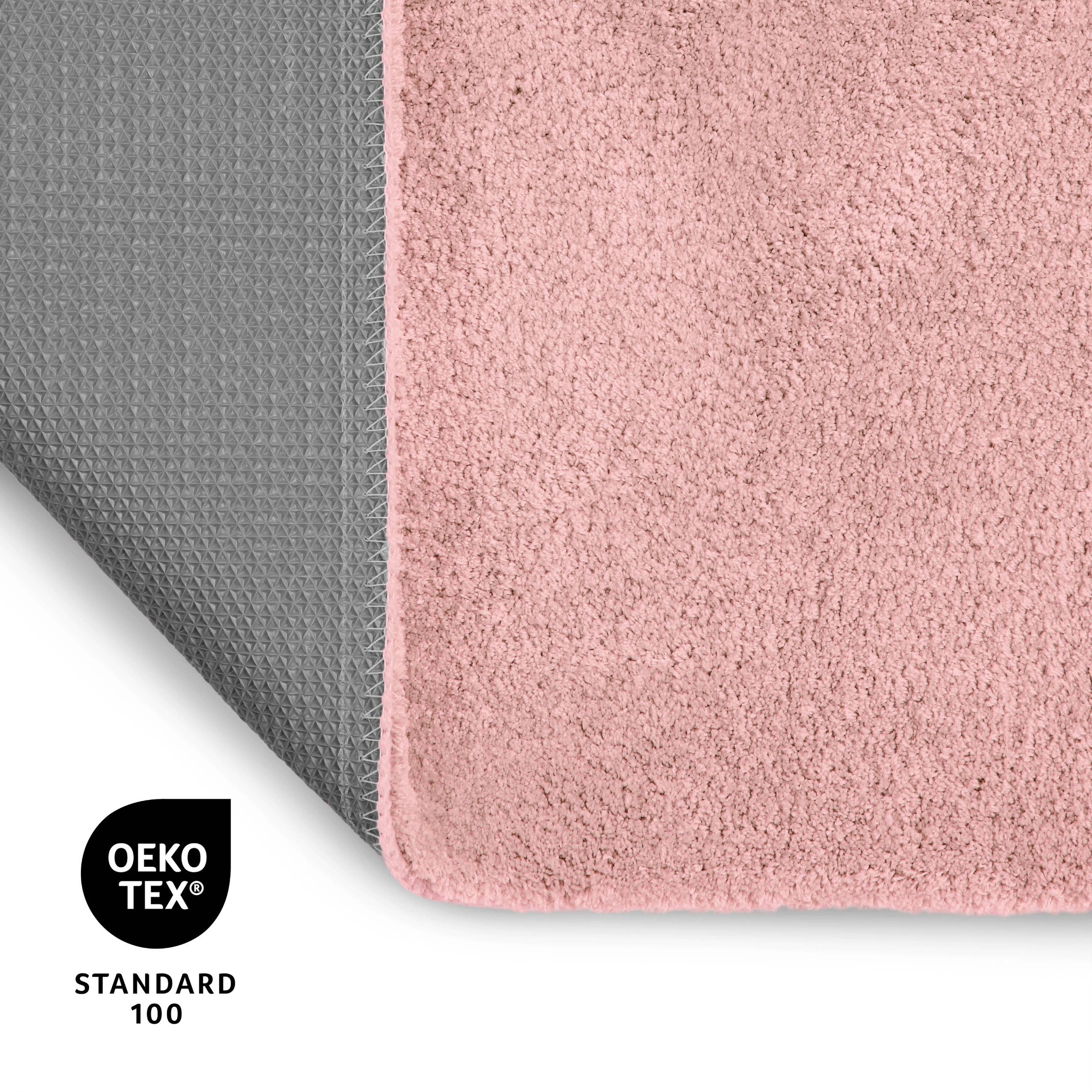 my home Badematte »Neele«, rutschhemmend beschichtet, schnell trocknend, Badteppich, getuftet, modern, Uni, antirutsch, flauschig, hochflor