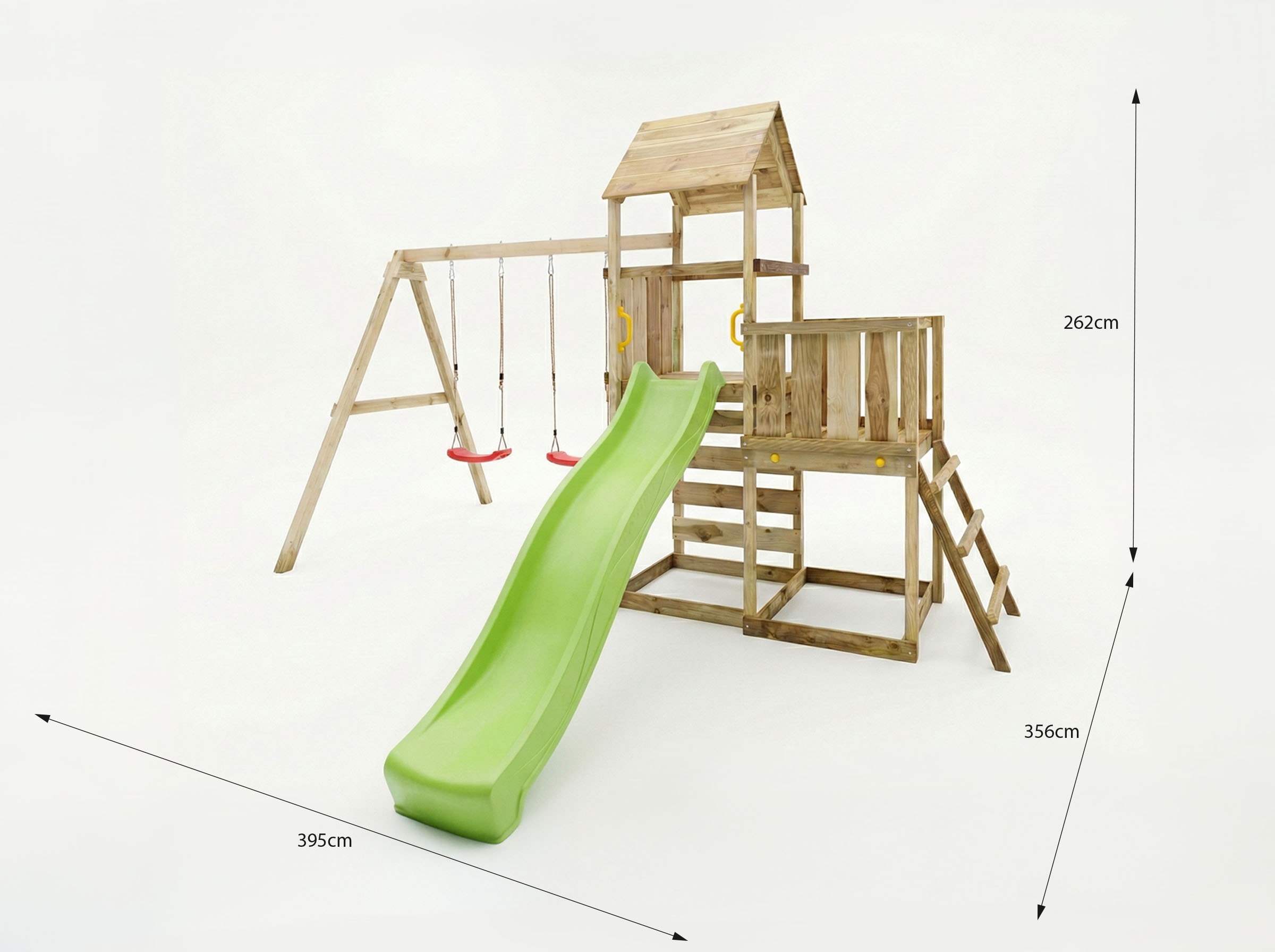 FUNGOO Spielturm »MaxPlay 3.2« mit Rutsche, Doppeldecker, Doppelschaukel und Kletterwand