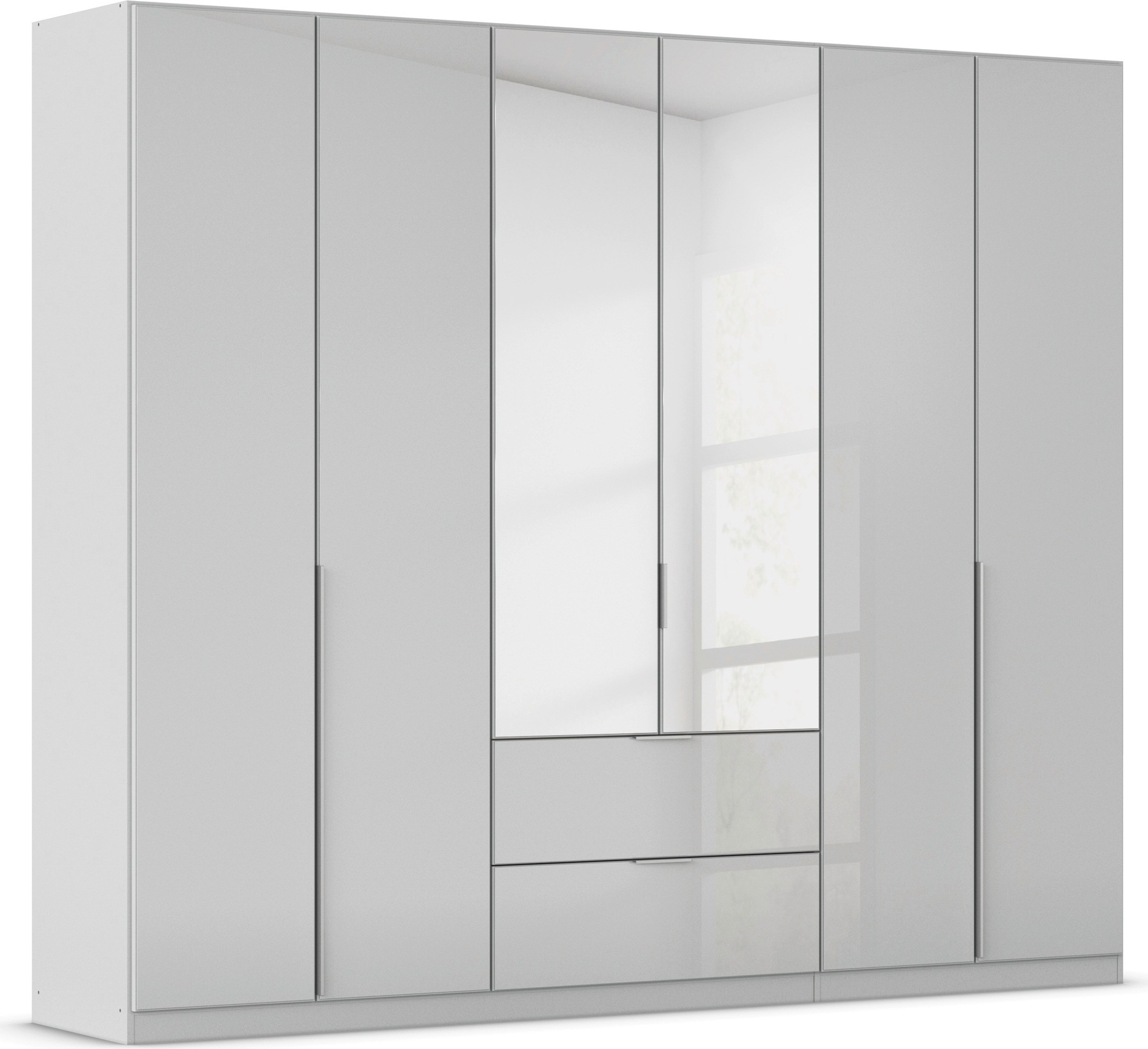 Drehtürenschrank OTTO HOME, B:271cm H:229cm T:54cm, grau, Holzwerkstoff, Schränke, "Kleiderschrank Kleiderschränke Schrank Garderobe AGORDO mit