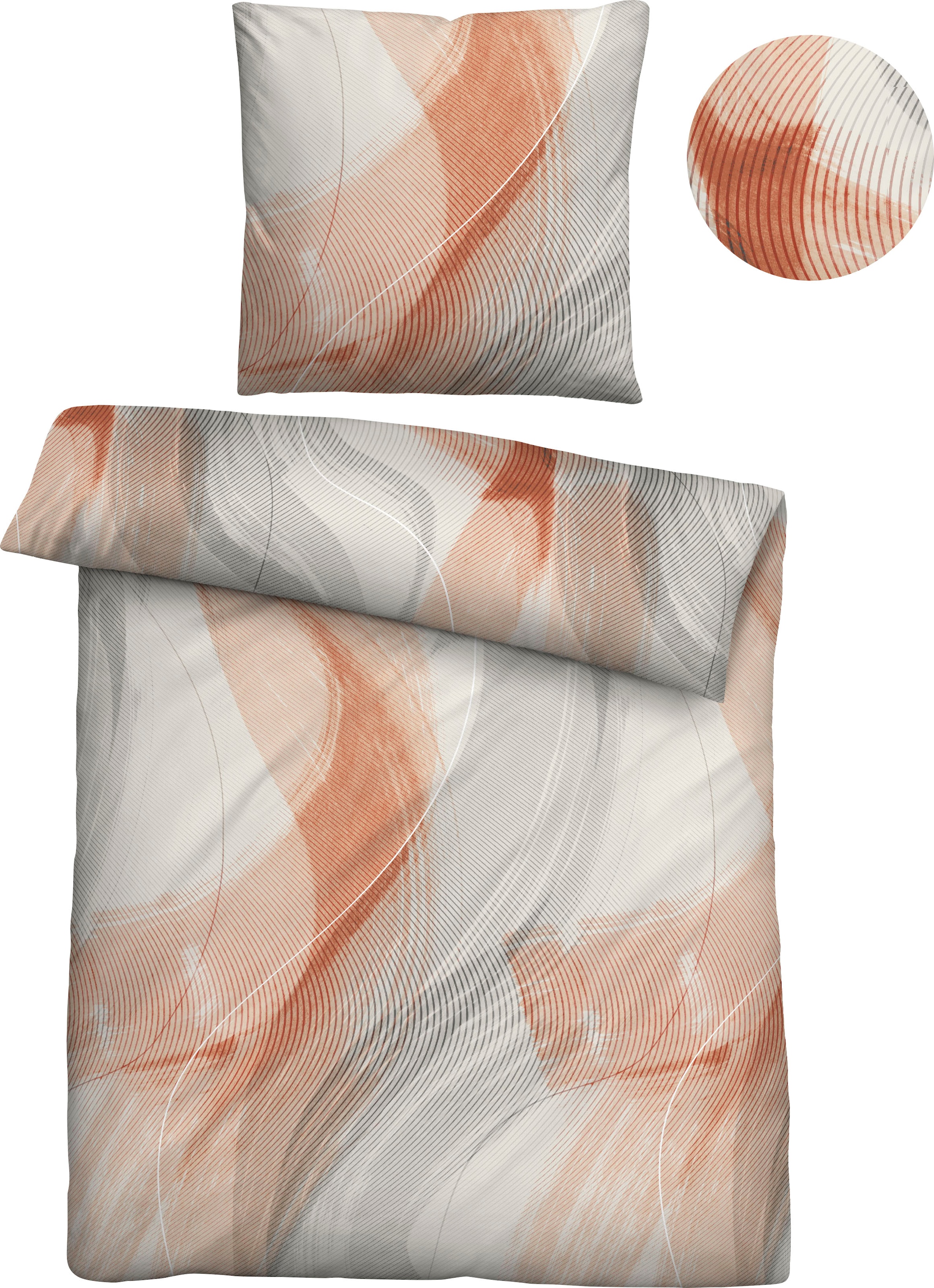 Biberna Bettwäsche "Maurice" 2 Stk. tlg. mit pastelligen Wellen günstig online kaufen