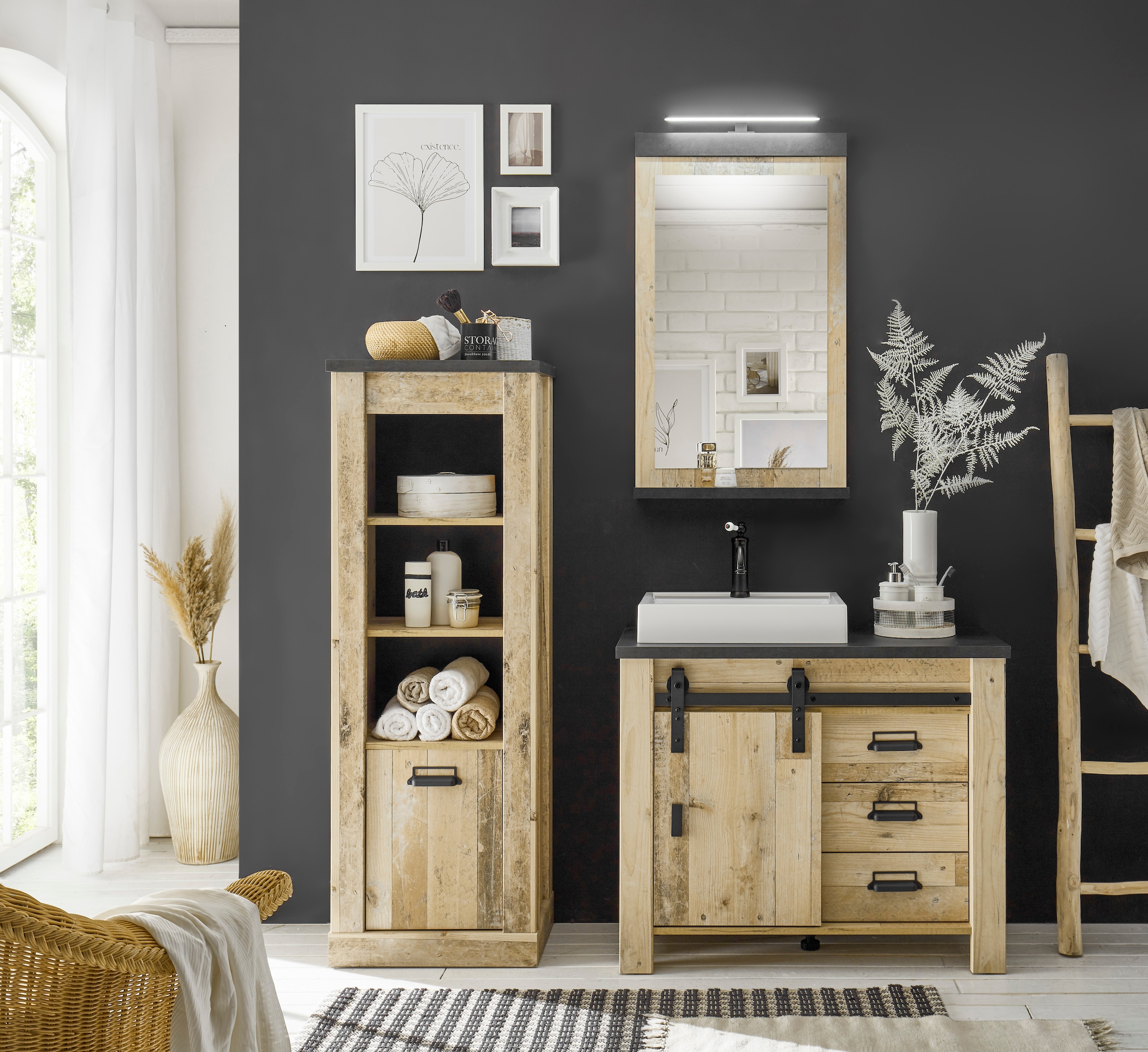 Home affaire Badmöbel-Set "SHERWOOD, Bad im modernen Design, 3-teiliges Bad günstig online kaufen