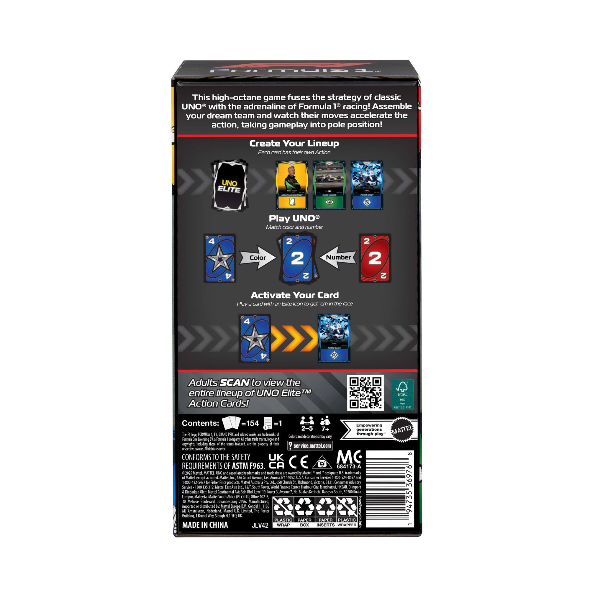 Mattel games Spiel »UNO Elite F1 Starter-Set«