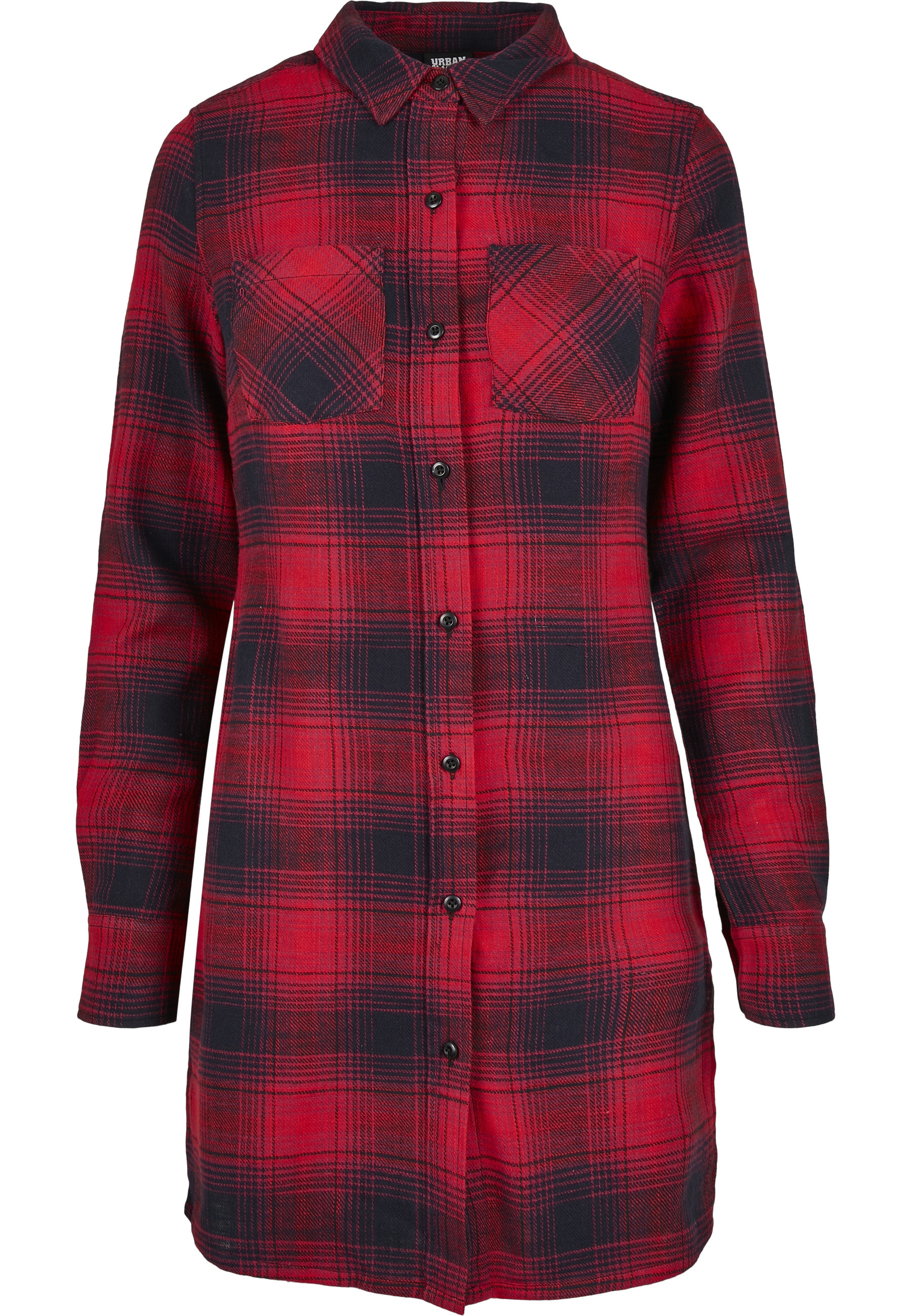 URBAN CLASSICS A-Linien-Kleid "Urban Classics Damen Ladies Check Shirt Dress" 1 Stk. tlg.