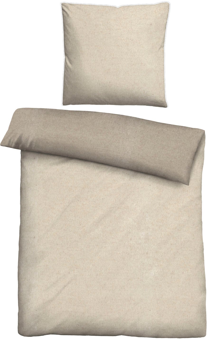 Biberna Wendebettwäsche "Hermal" 2 Stk. tlg. Flanell in Melangeoptik, Winte günstig online kaufen