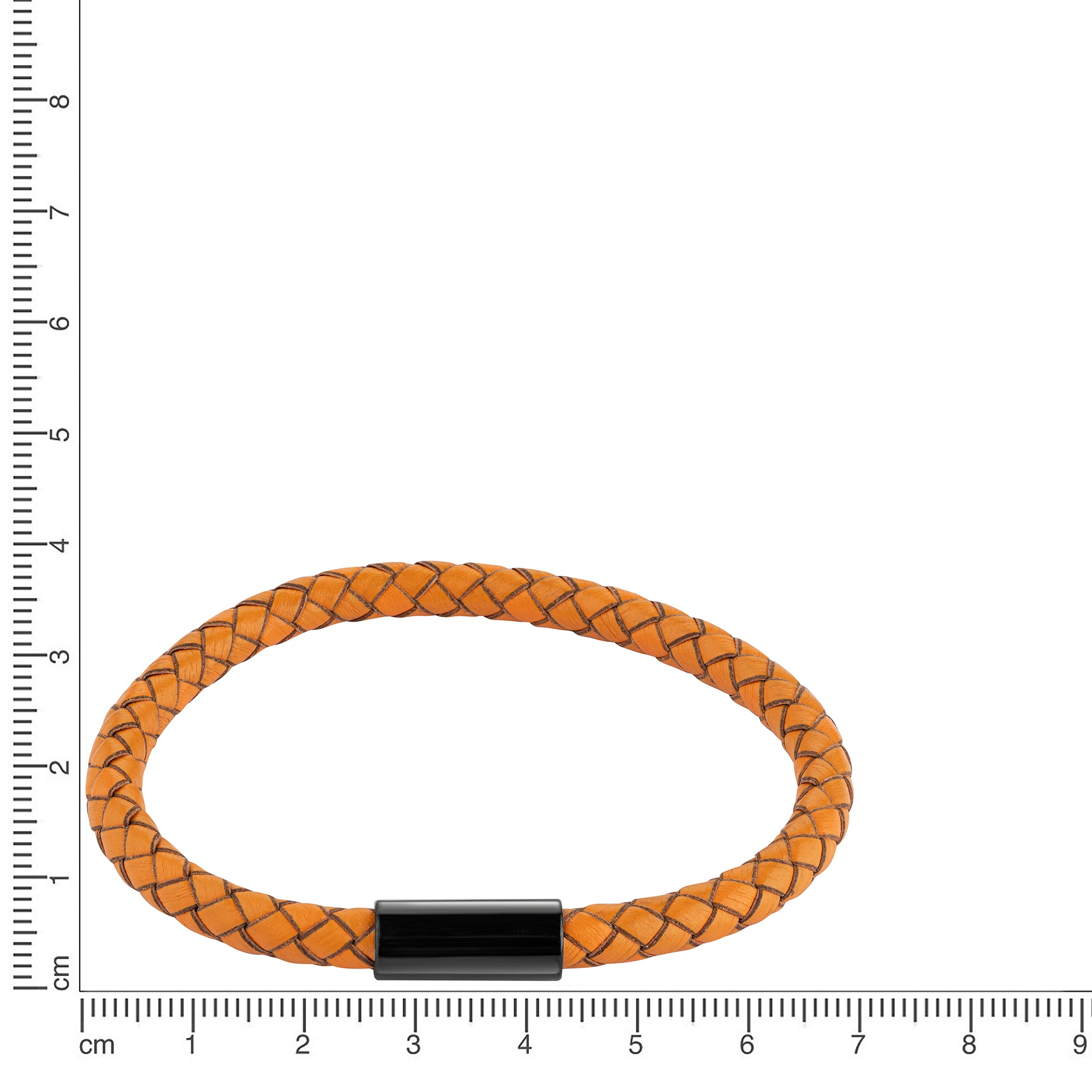 Zeeme Armband »Edelstahl Leder orange 21 cm«