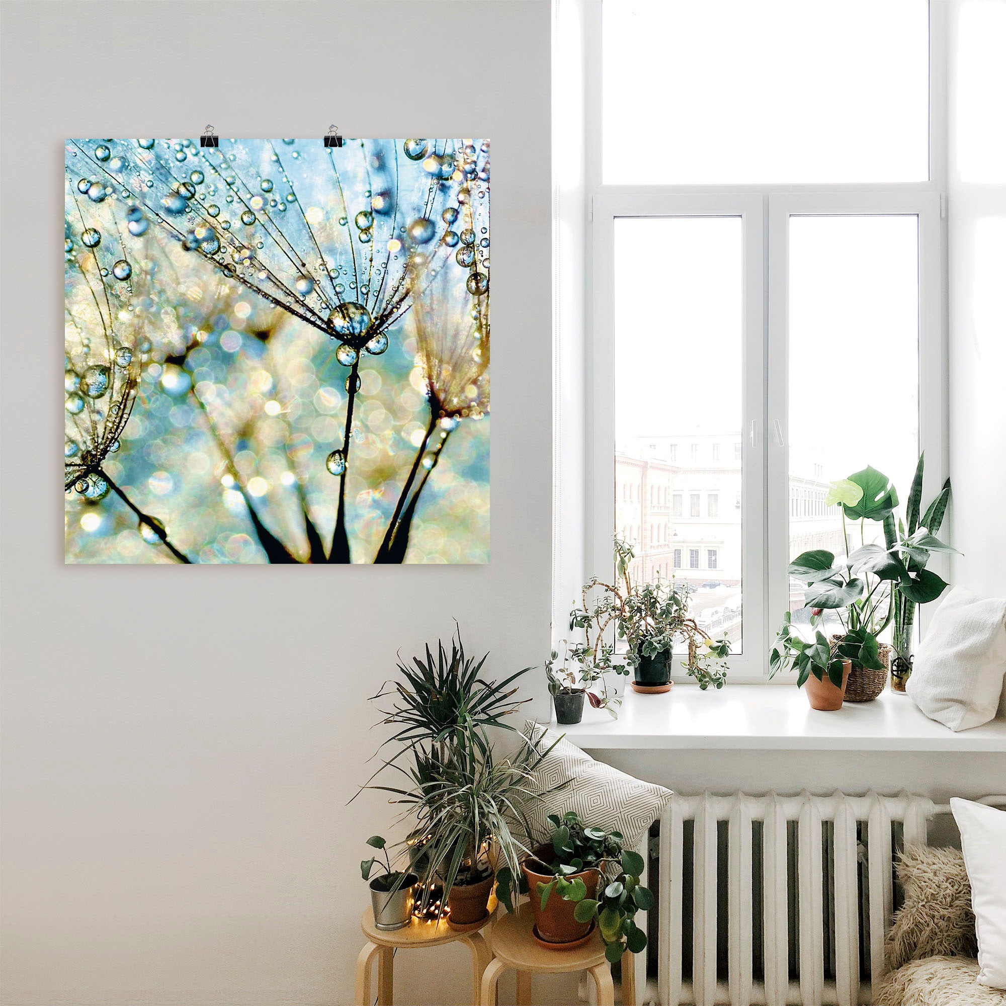 Artland Wandbild »Pusteblume Blaue Diamanten«, Blumen, (1 St.), als Alubild, Outdoorbild, Leinwandbild, Poster, Wandaufkleber