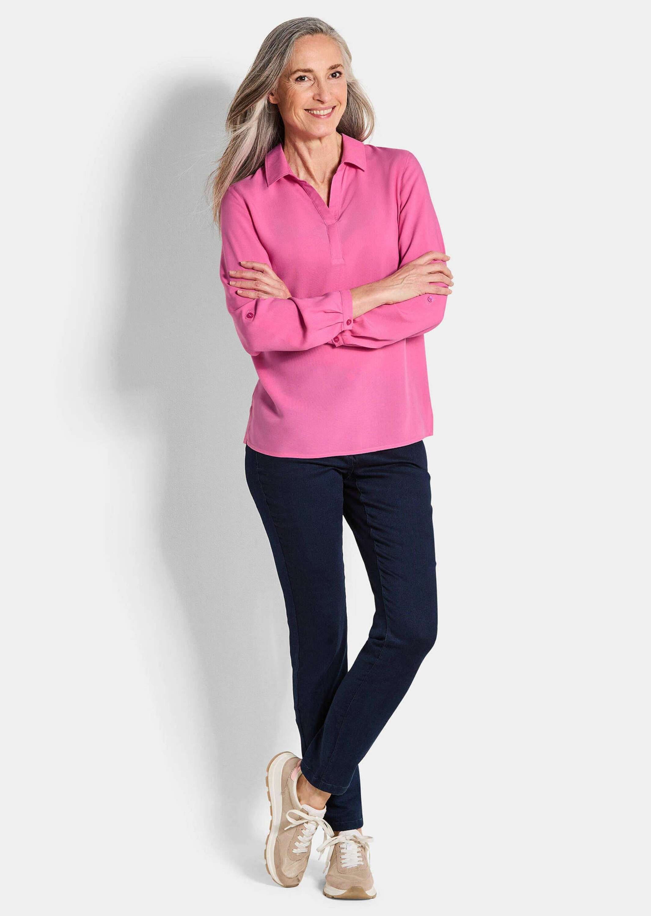 GOLDNER Klassische Bluse »Kurzgröße Schlupfbluse aus reiner Viskose«