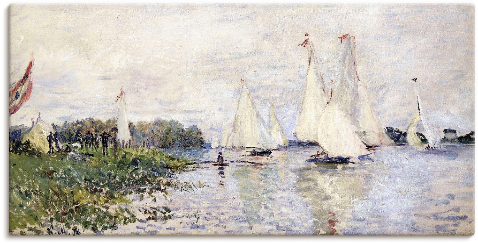 Leinwandbild »Regatta in Argenteuil. 1874«, Gewässer, (1 St.), auf Keilrahmen gespannt