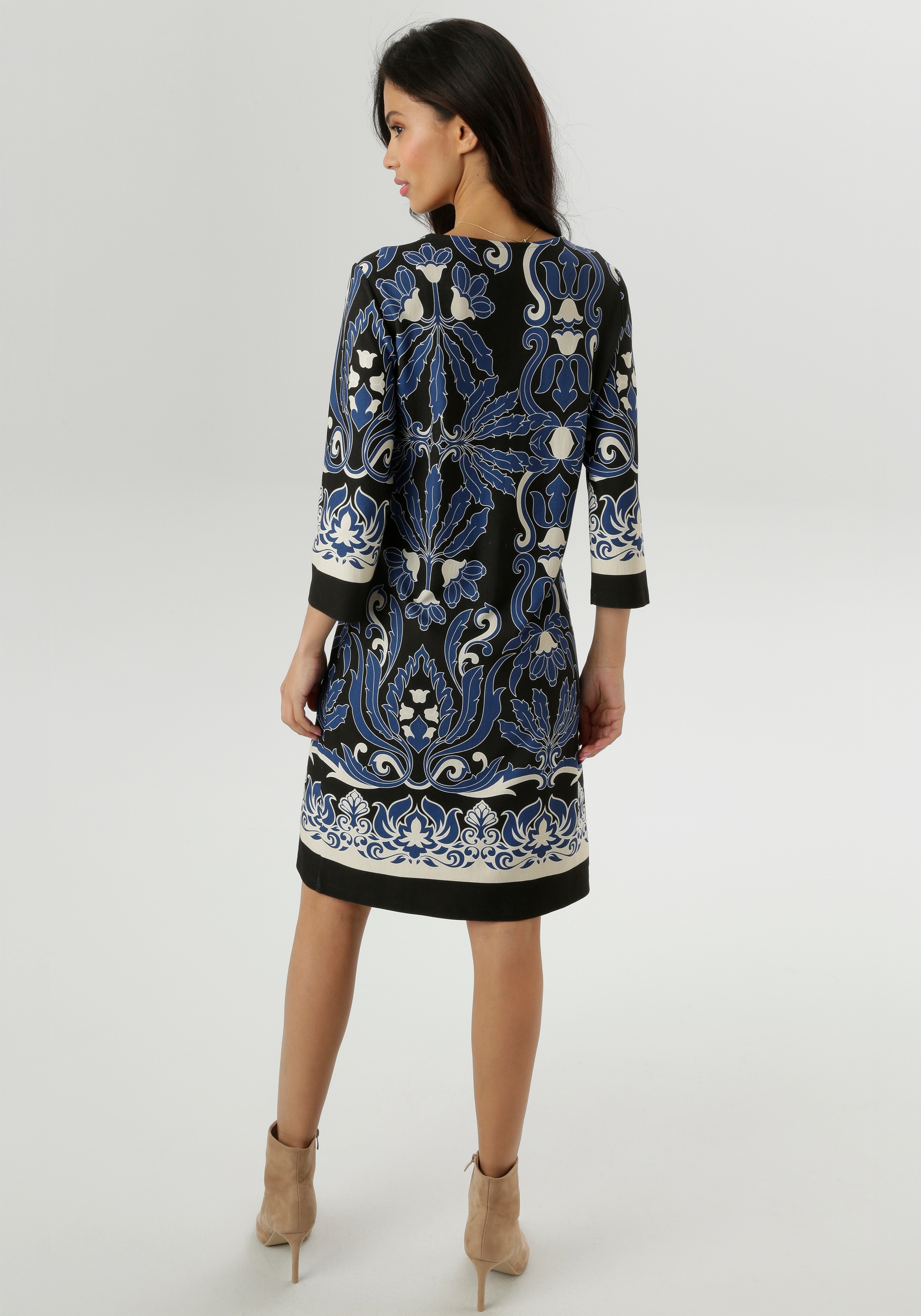 Aniston SELECTED Jerseykleid, mit Ornamenten- und Rankendruck Allover - NEU günstig online kaufen