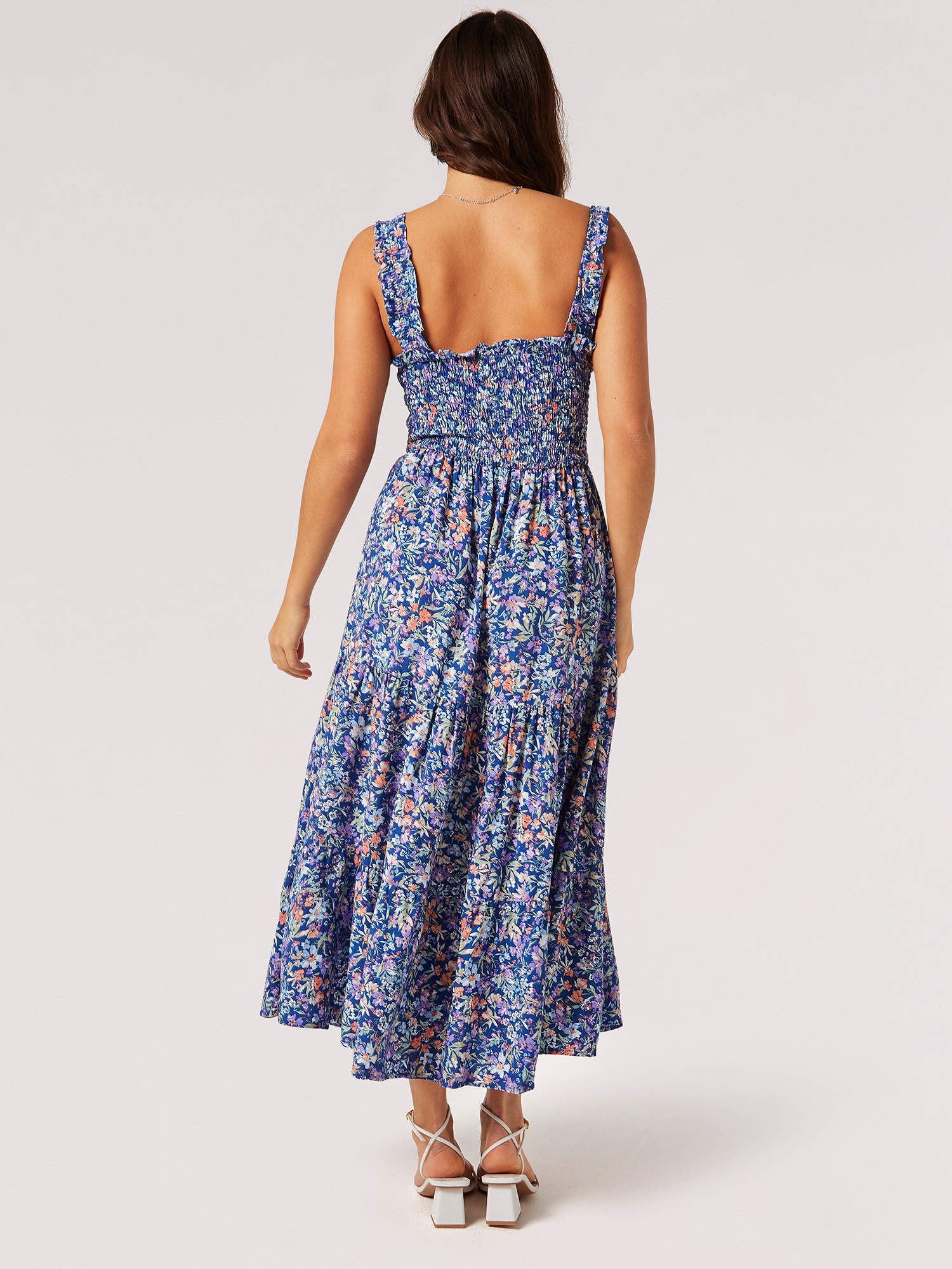 Apricot Midikleid »Midikleid« mit gesmoktem Oberteil