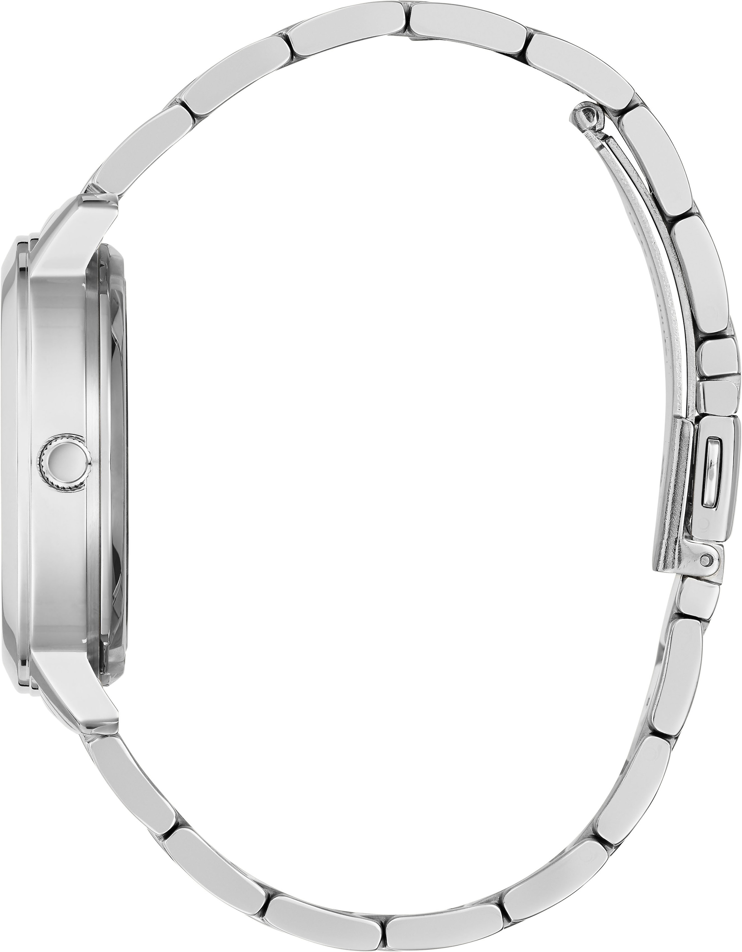 Guess Quarzuhr »QUATTRO CLEAR«, Armbanduhr, Damenuhr, analog, Edelstahlarmband