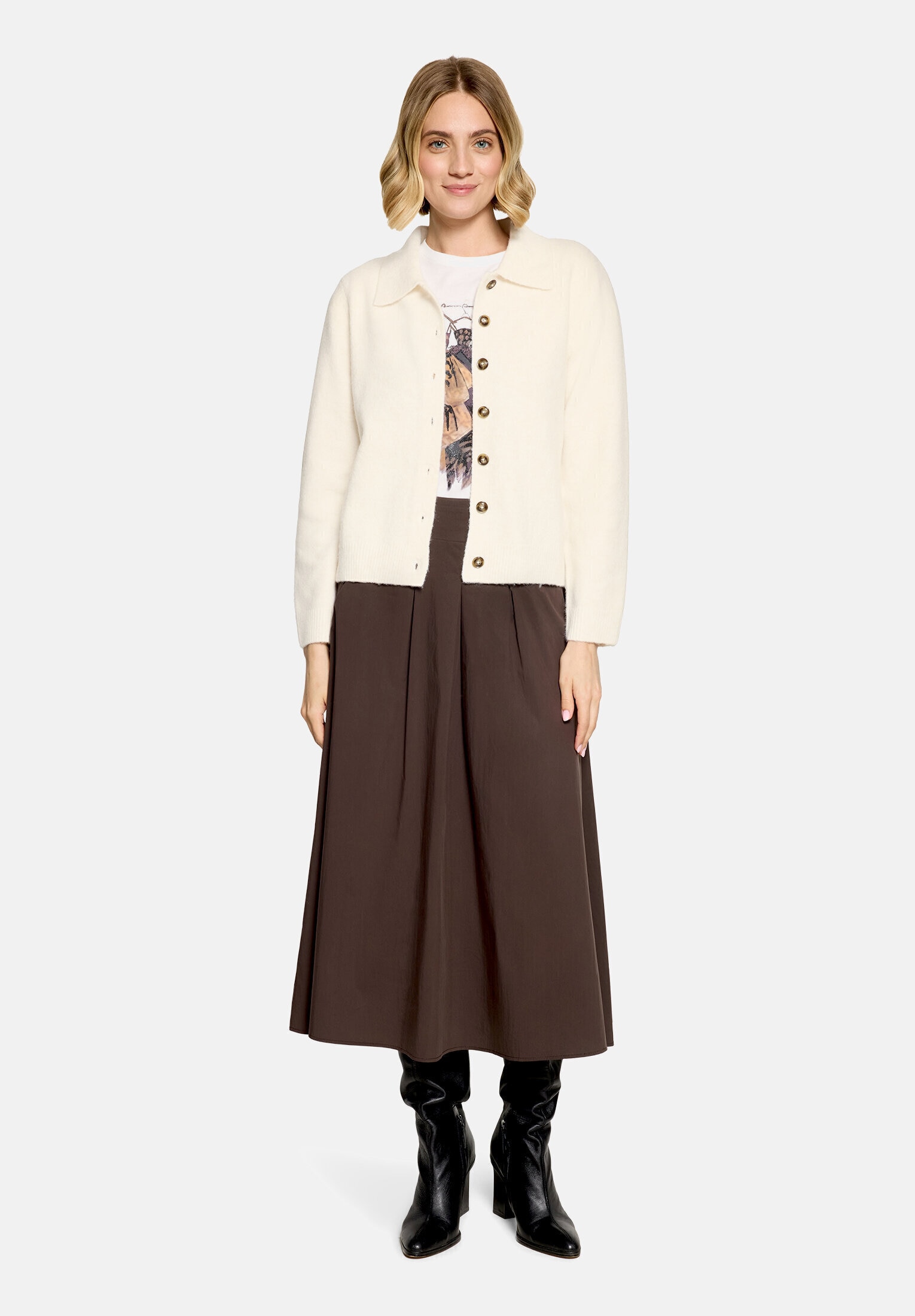 Cartoon Strickjacke "Damen mit Kragen" 1
