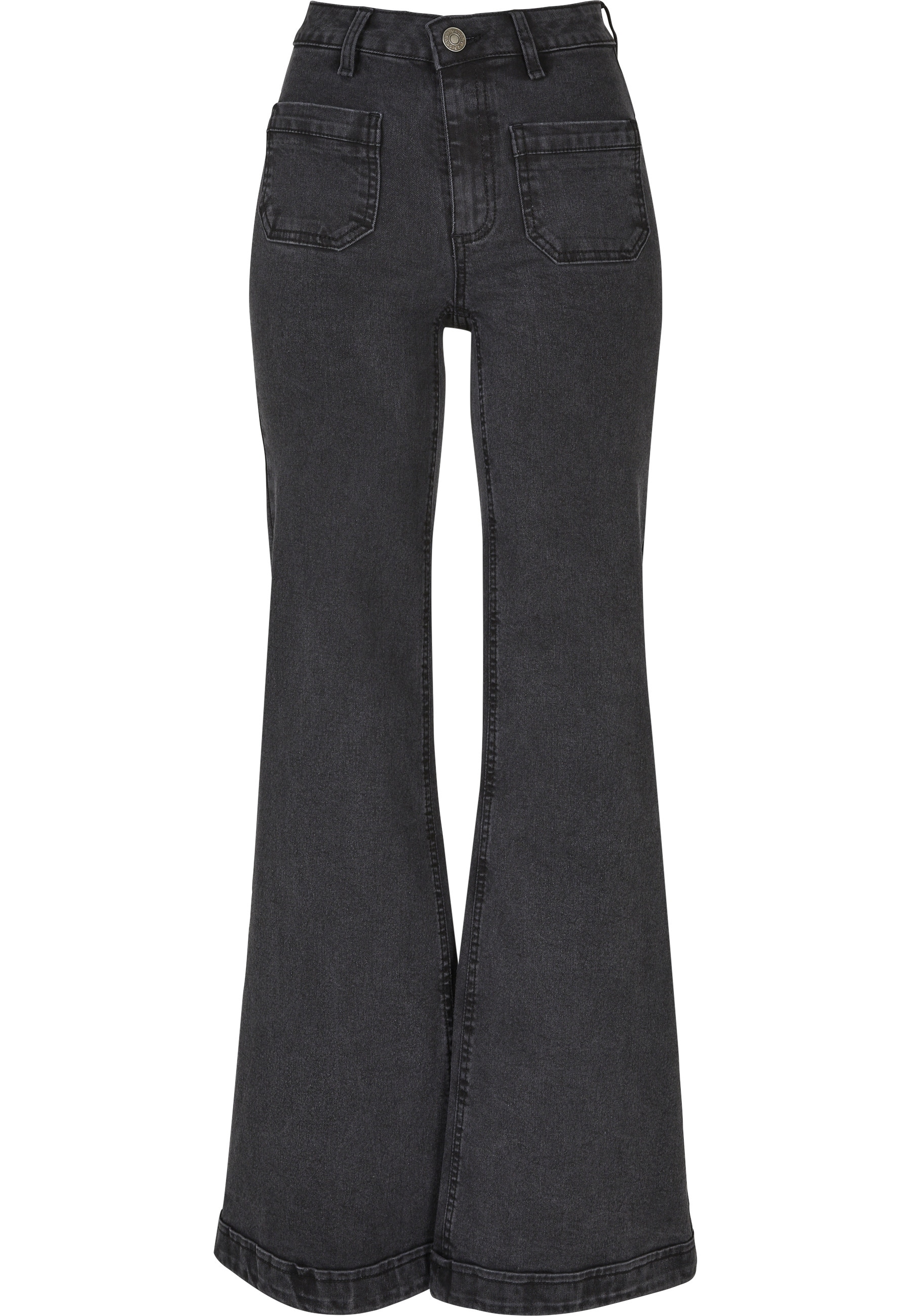 URBAN CLASSICS Stoffhose "Urban Classics Damen Ladies Vintage Flared Denim günstig online kaufen
