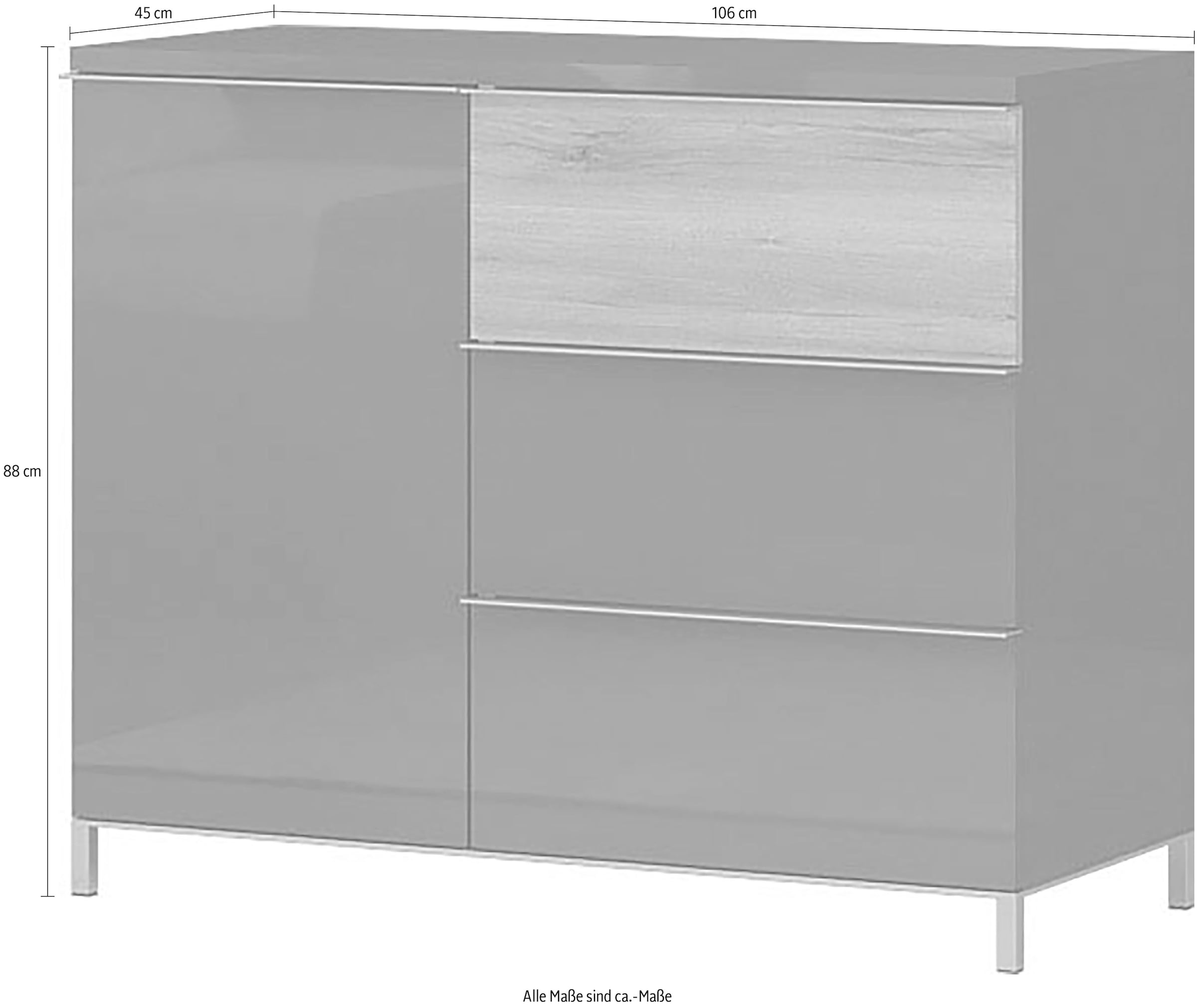 Places of Style Schubkastenkommode "Onyx, Sideboard mit 3 Schubladen, hochw günstig online kaufen