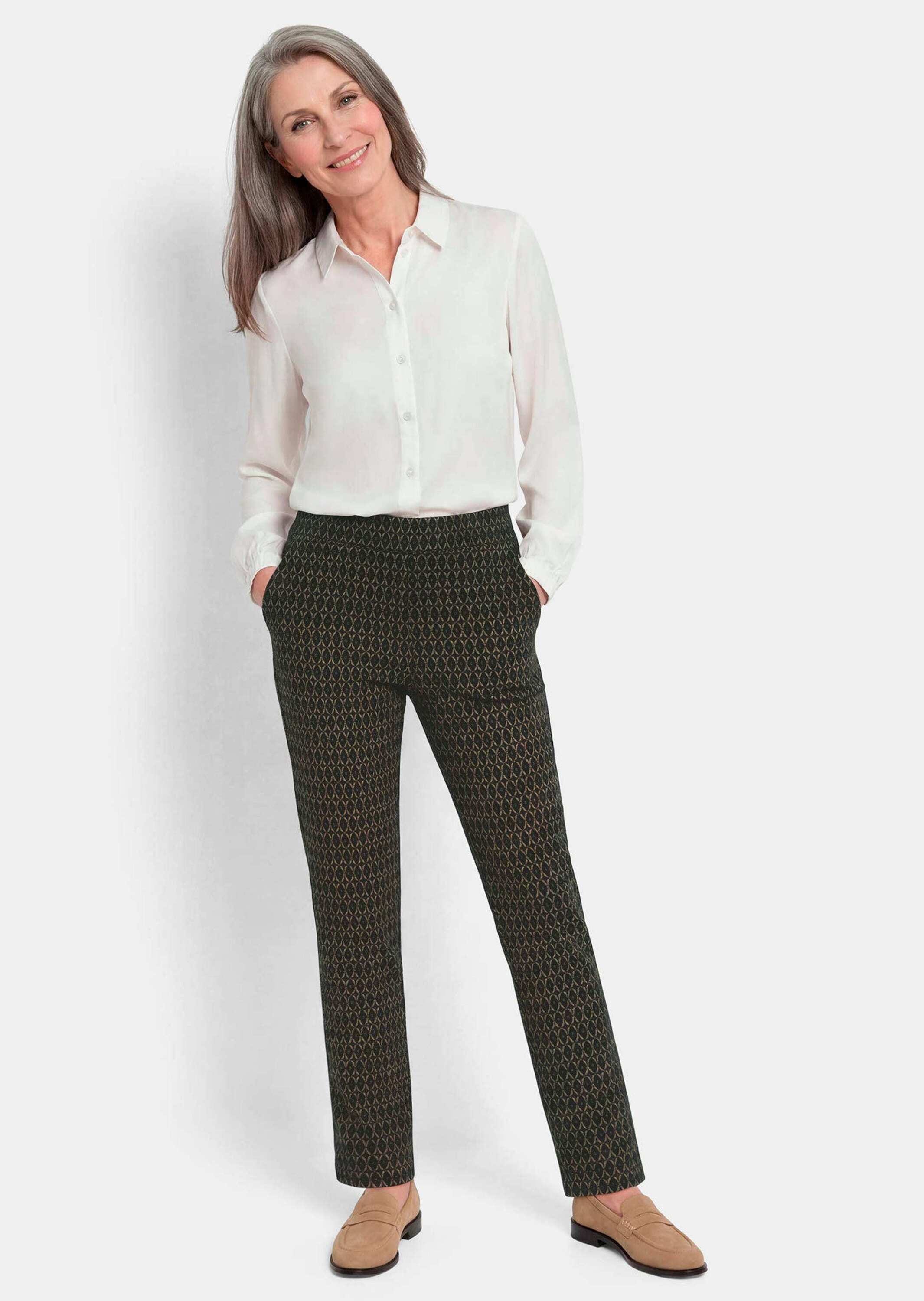 GOLDNER Schlupfhose »Kurzgröße Jerseyhose CARLA mit Minimal Print«  Eingriffstaschen im Vorderteil