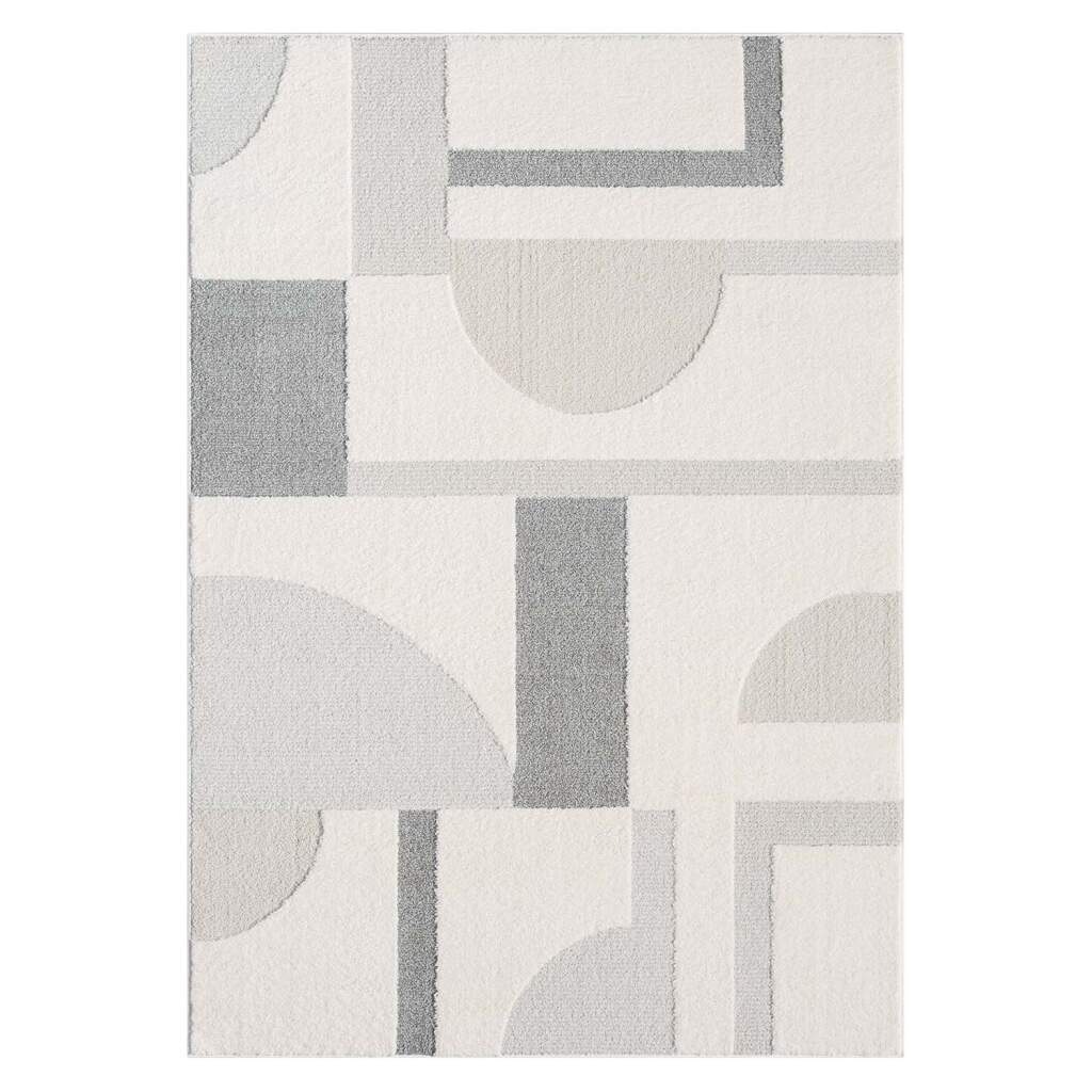 Teppich CARPET CITY "LOUNGE 9992", grau, B:120cm H:15mm L:170cm, Obermaterial: 100% Polyester, Teppiche, Teppich, Kurzflor-Teppich Modern, Hoch-Tief-Struktur, Wohnzimmer, Schlafzimmer 2