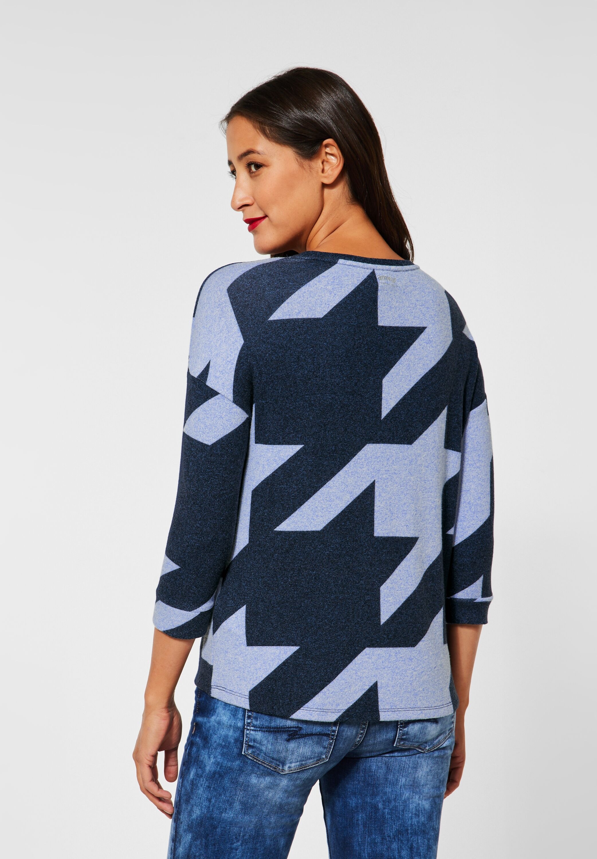 STREET ONE 3/4-Arm-Shirt, mit Hahnentrittmuster