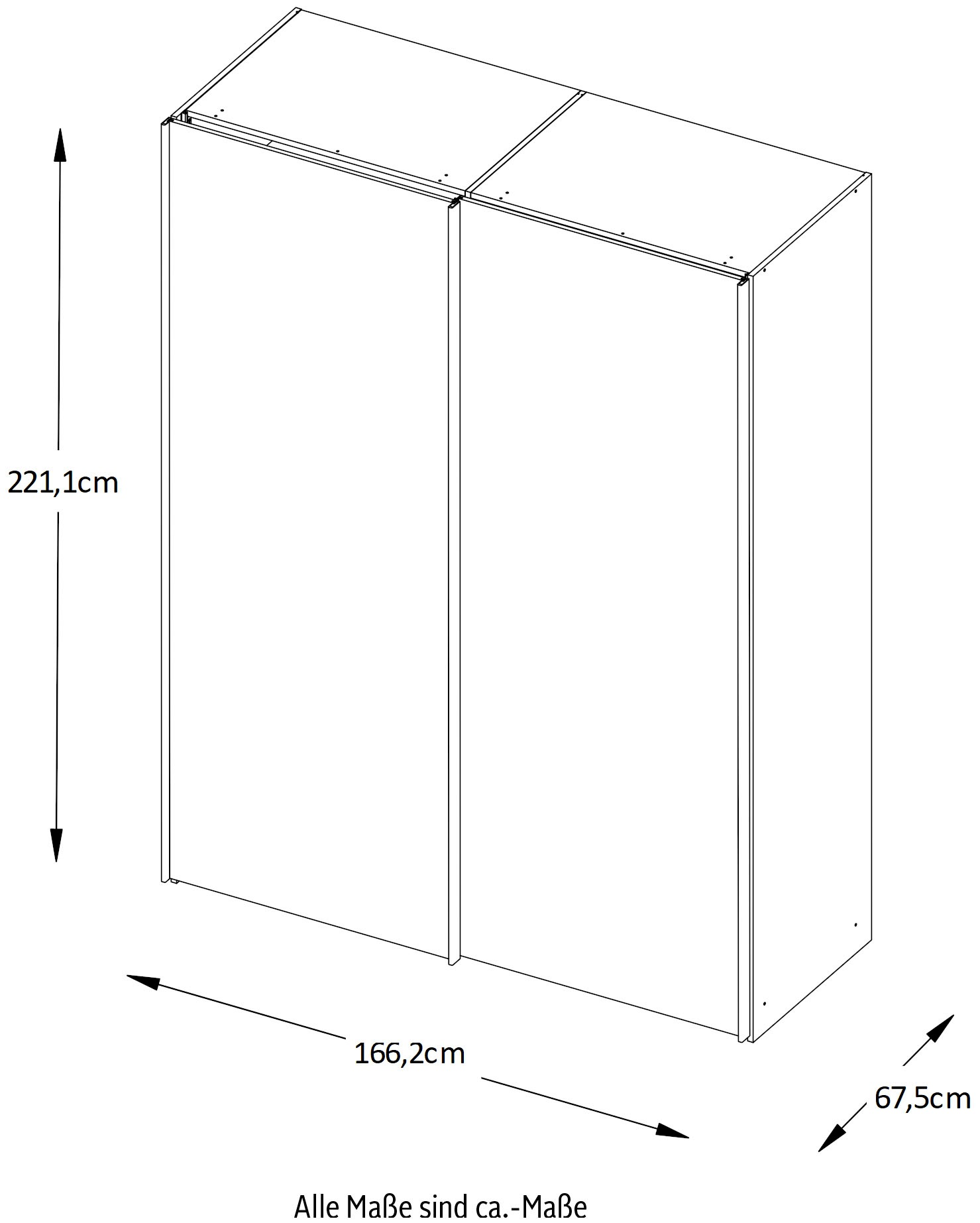 STAUD Schwebetürenschrank »Sinfonie Plus, edles Design in hochwertiger Qualität, Made in Germany«, Mit Spiegeltüre und vier verschiedenen Ausstattungsvarianten