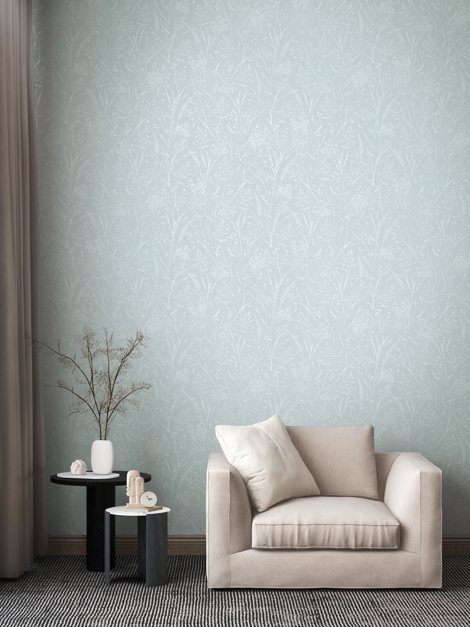 A.S. Création Vliestapete "Pure Elegance Tapete Mit Ästen Mustertapete Floral Blumen" Schimmernd Strukturiert Vliestapete Blumentapete Für
