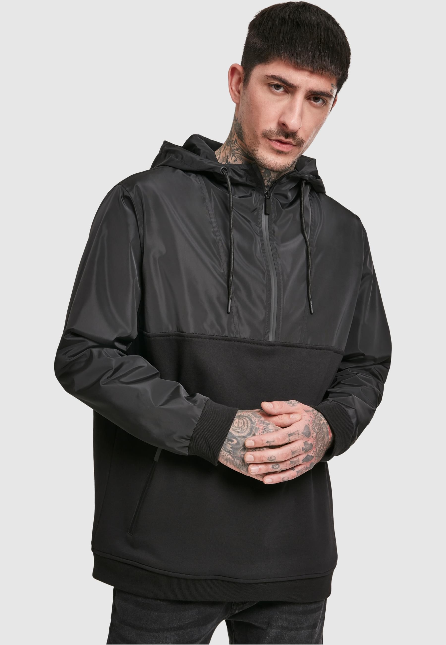 URBAN CLASSICS Sweatjacke »Urban Classics Herren Military Half Zip Hoody«
