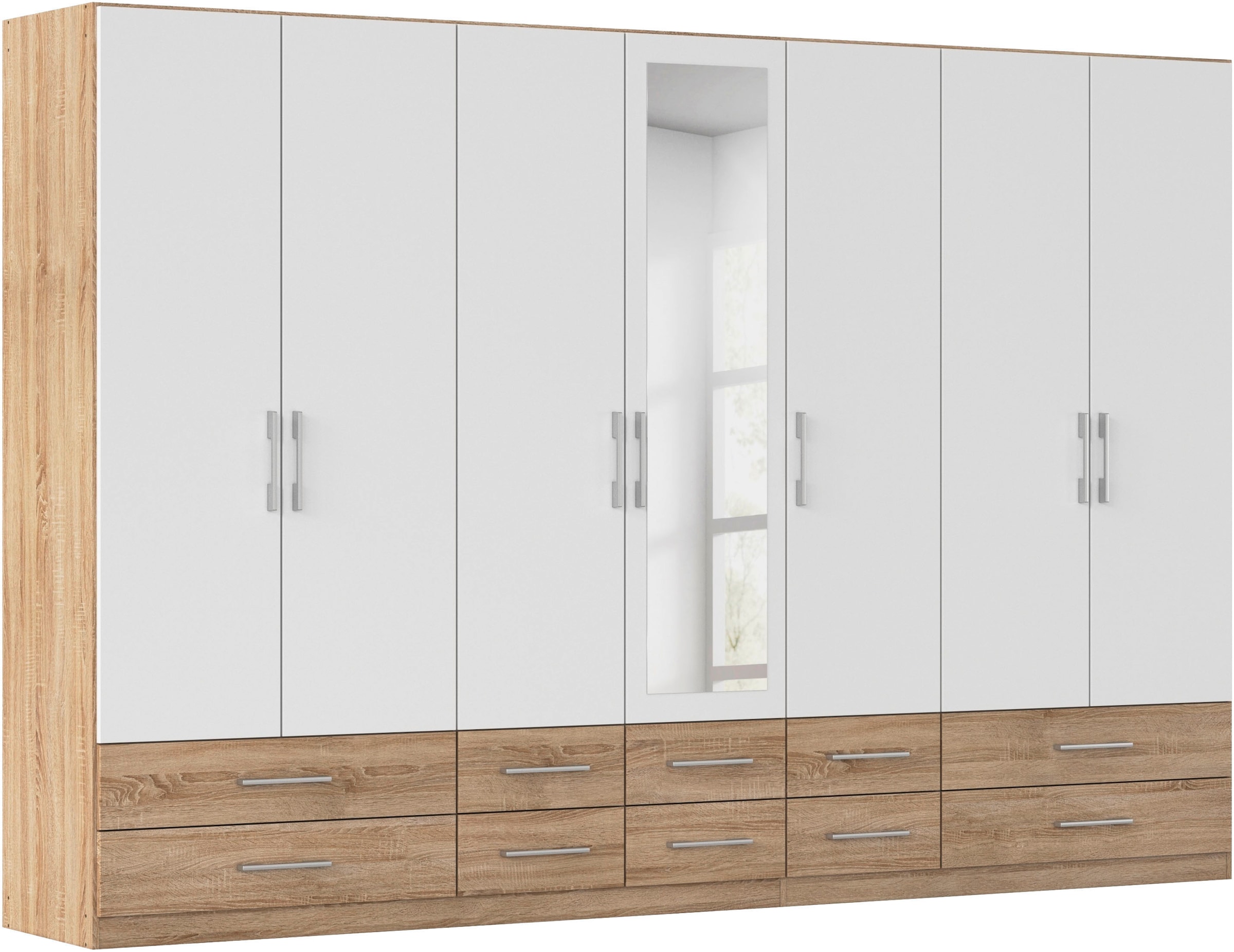 rauch Kleiderschrank "Schrank Garderobenschrank Mehrzweckschrank Schlafzimmer HERSBRUCK" 3 verschiedene Ausstattungen BASIC/CLASSIC/PREMIUM (inkl. SOFT-CLOSE), mit großzügigen Schubladen sowie Spiegeltüren MADE IN GERMANY