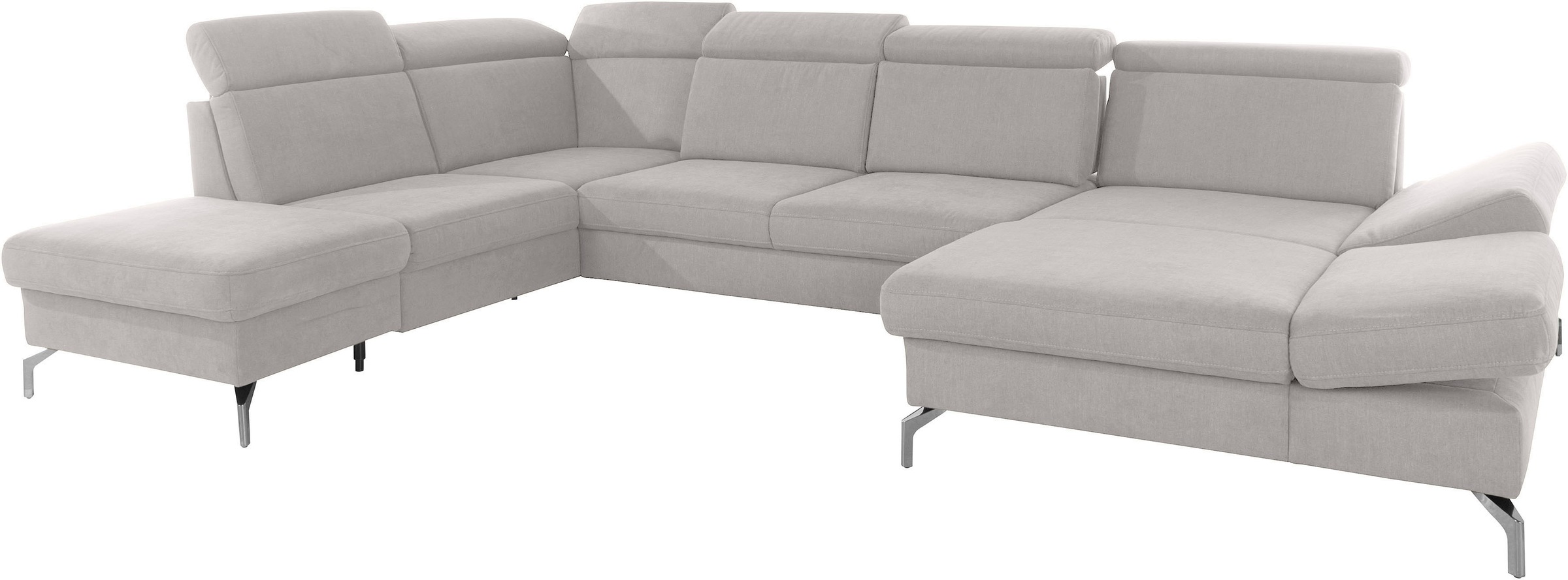 sit&more Wohnlandschaft »Brisbane U-Form«, Fußhöhe 15 cm, inklusive Sitztiefen-, Armteil- und Kopfteilverstellung
