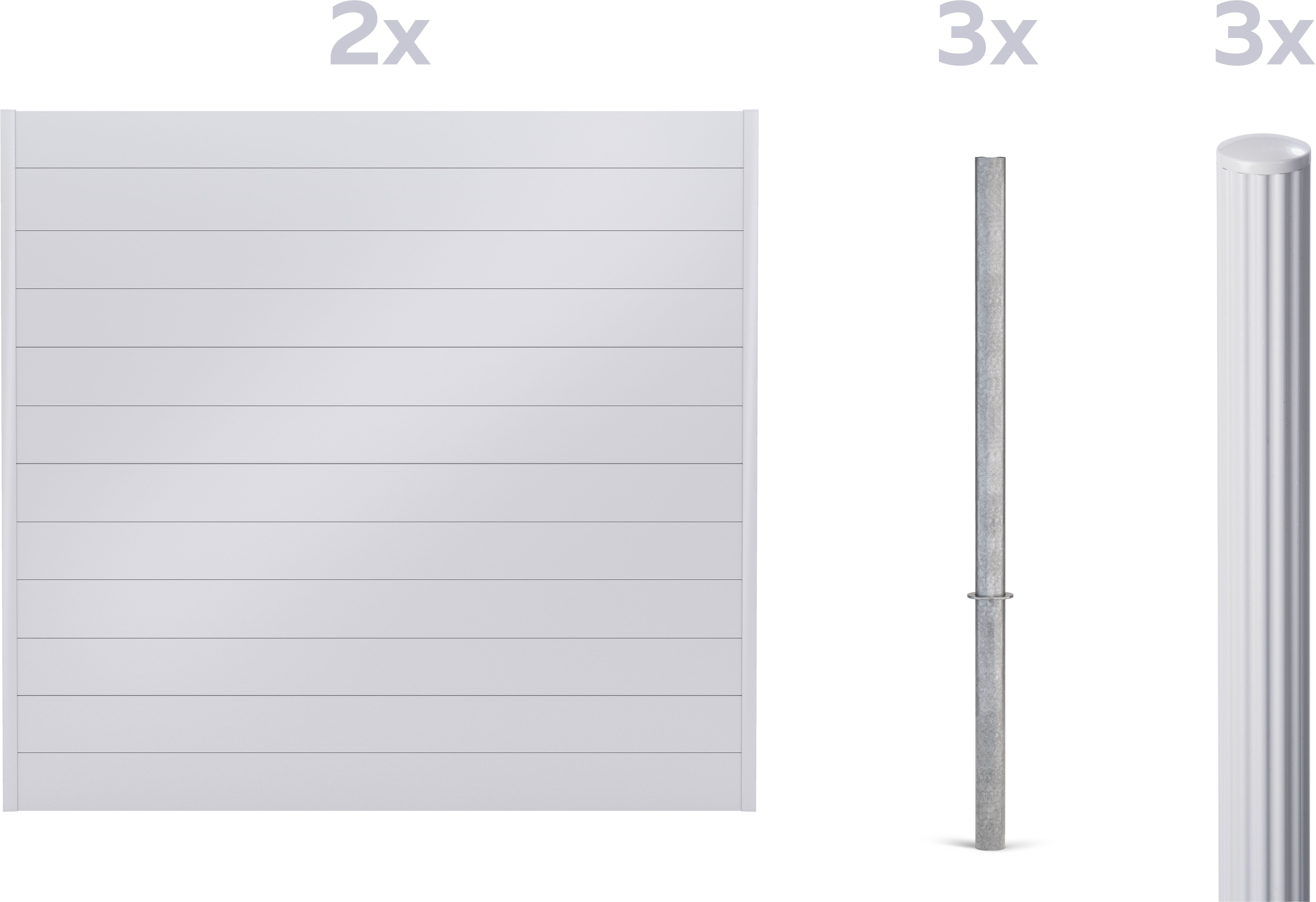 Alberts Dichtzaun "Palitio, Profilhöhe 150 mm" Aluminium, verschiedene Dekore und Längen
