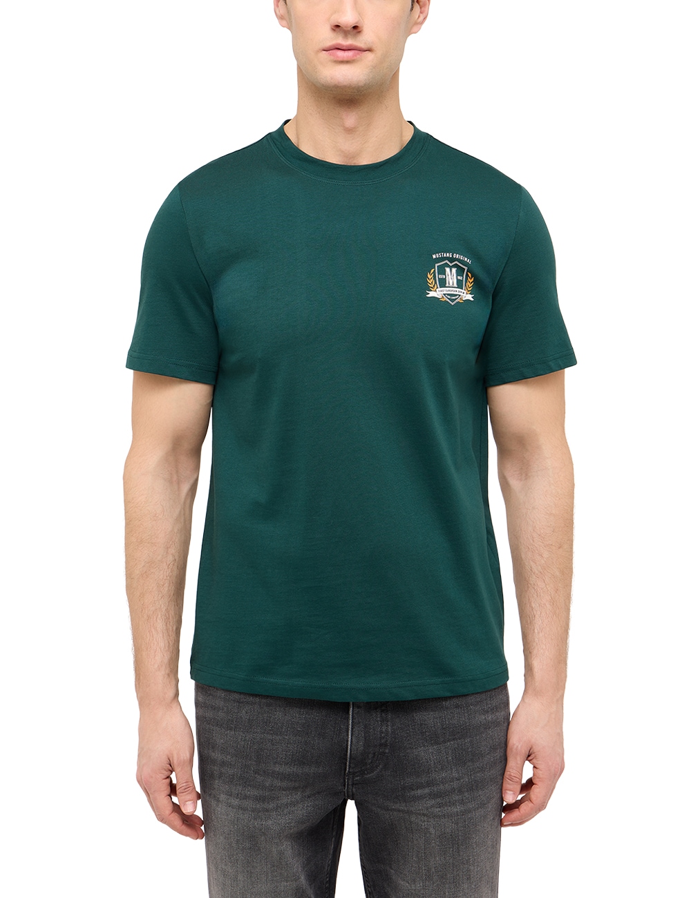 MUSTANG Kurzarmshirt "Style Austin" Markenprint