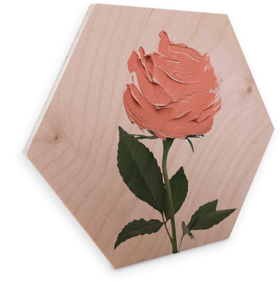 Holzbild »Geometrisches Holzbild Rosen«, (1 St.), Vintage Holzschild