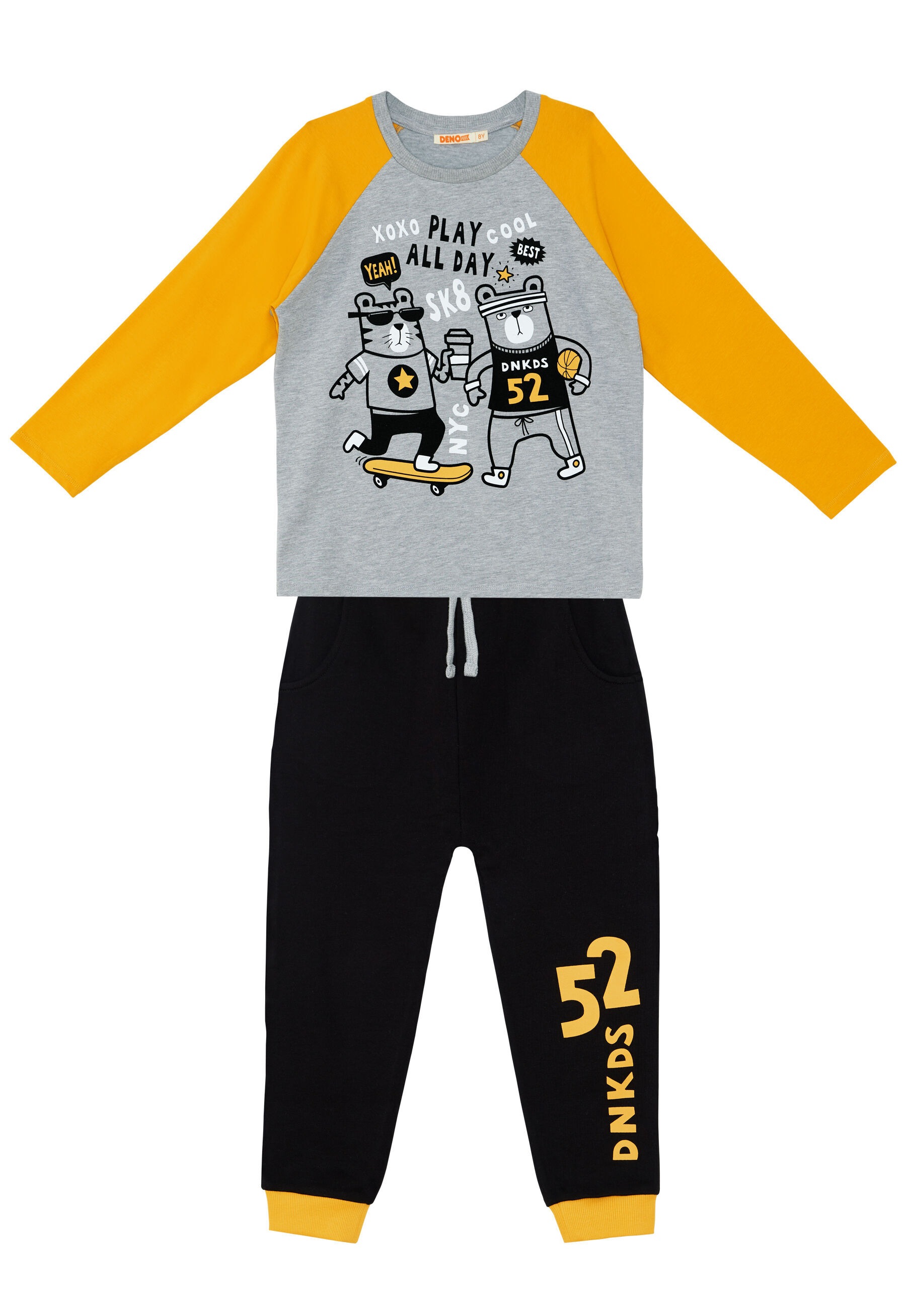 Denokids Hausanzug »Play Allday«, (2 tlg.), mit Tier-Motiv
