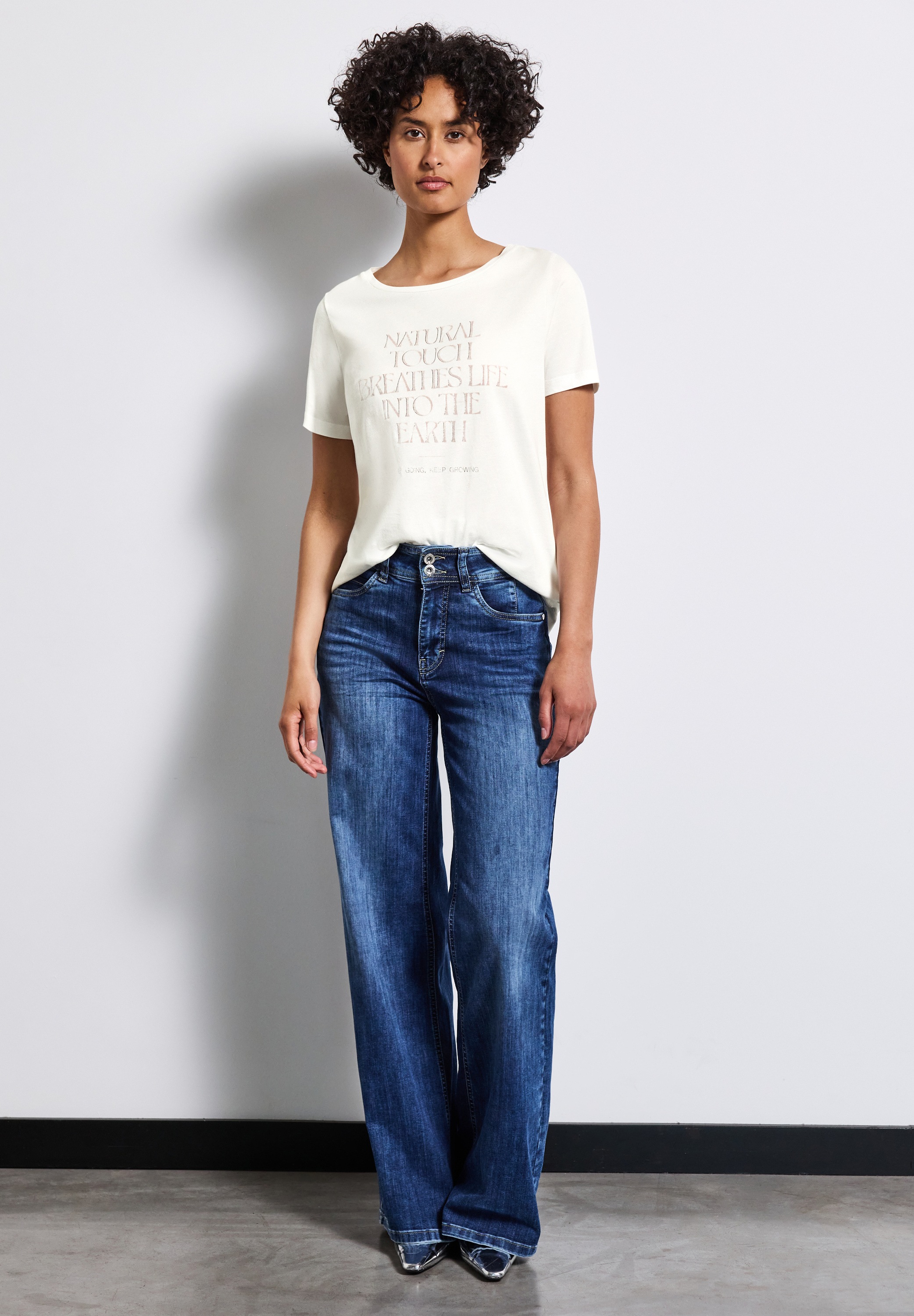 Thumbnail - STREET ONE T-Shirt, mit Materialmix