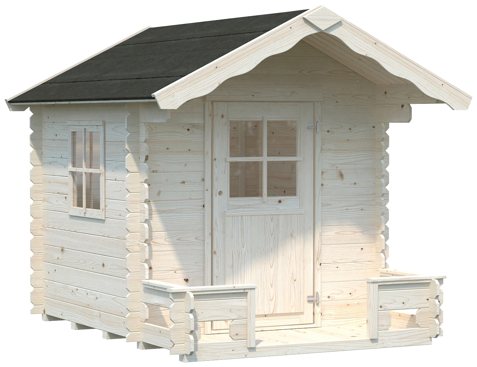 Palmako Spielhaus Sam 2,4 m², mit Terrasse beige Kinder Outdoor-Spielzeug