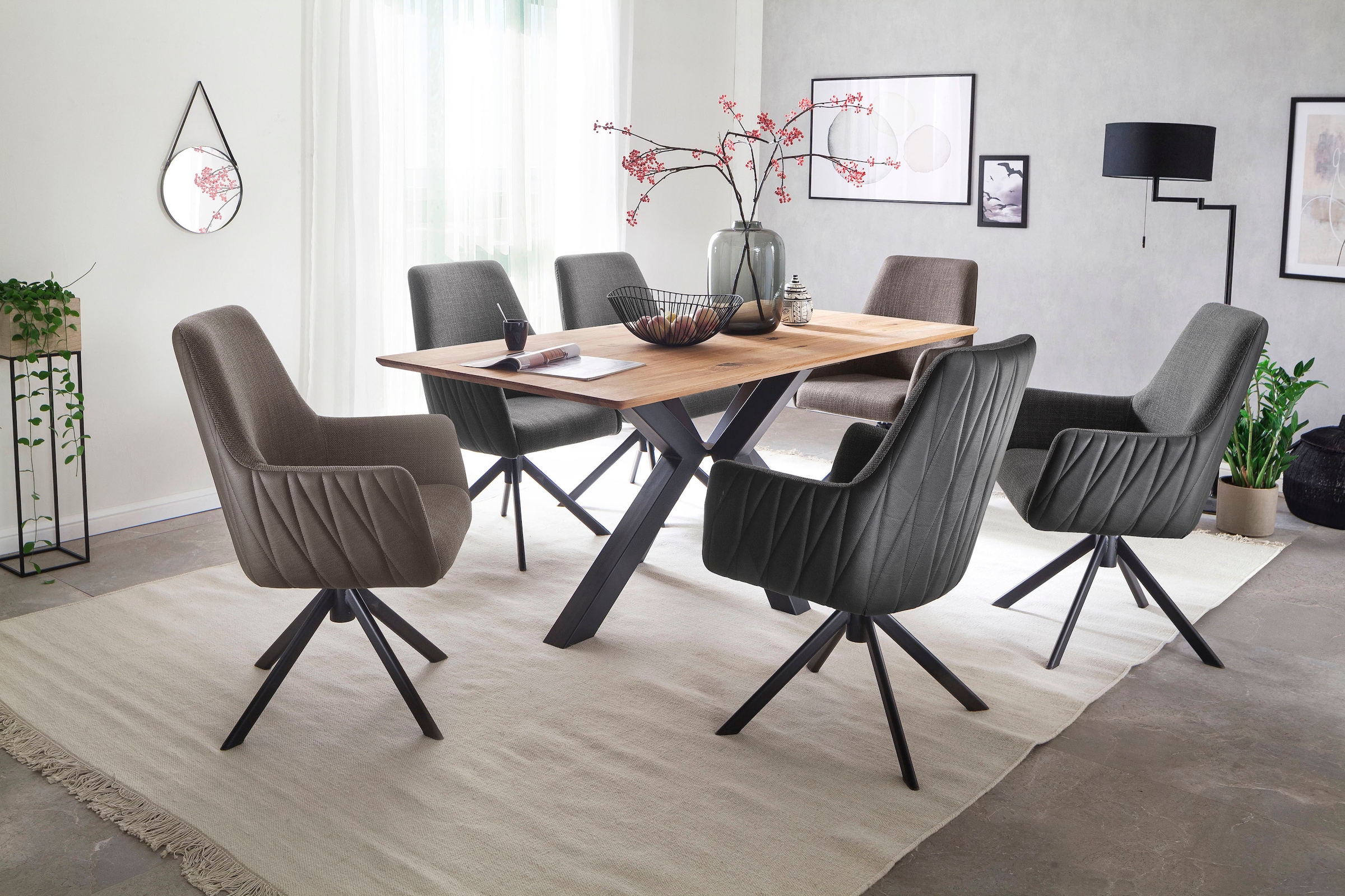 MCA furniture 4-Fußstuhl »Reynosa«, (Set), 2 St., Esszimmerstuhl 360°drehbar mit Nivellierung, Belastbar bis 120 kg