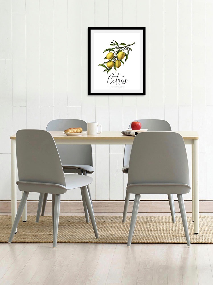 queence Bild »Citrus«, Obst-Obst Bilder-Essen-Lebensmittel-Kunst-Schriftzug-Italien-Spanien, (1 St.), HD Premium Poster-Druck inkl. Holzrahmen