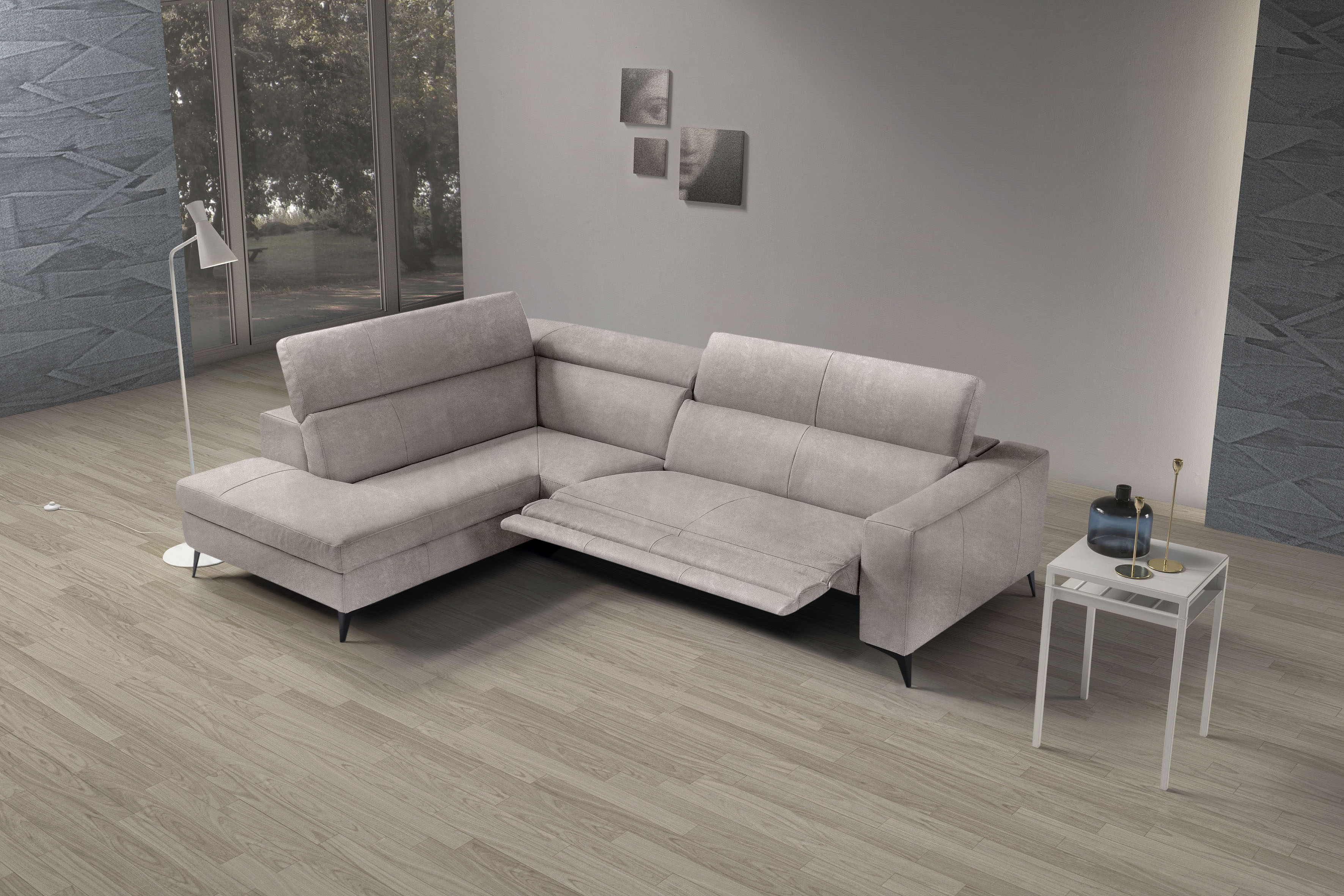 Egoitaliano Ecksofa "Edith, Designsofa mit hohem Sitzkomfort, Breite 269cm, L-Form" inkl. elektrischer Relaxfunktion und manuell verstellbaren Kopfteilen