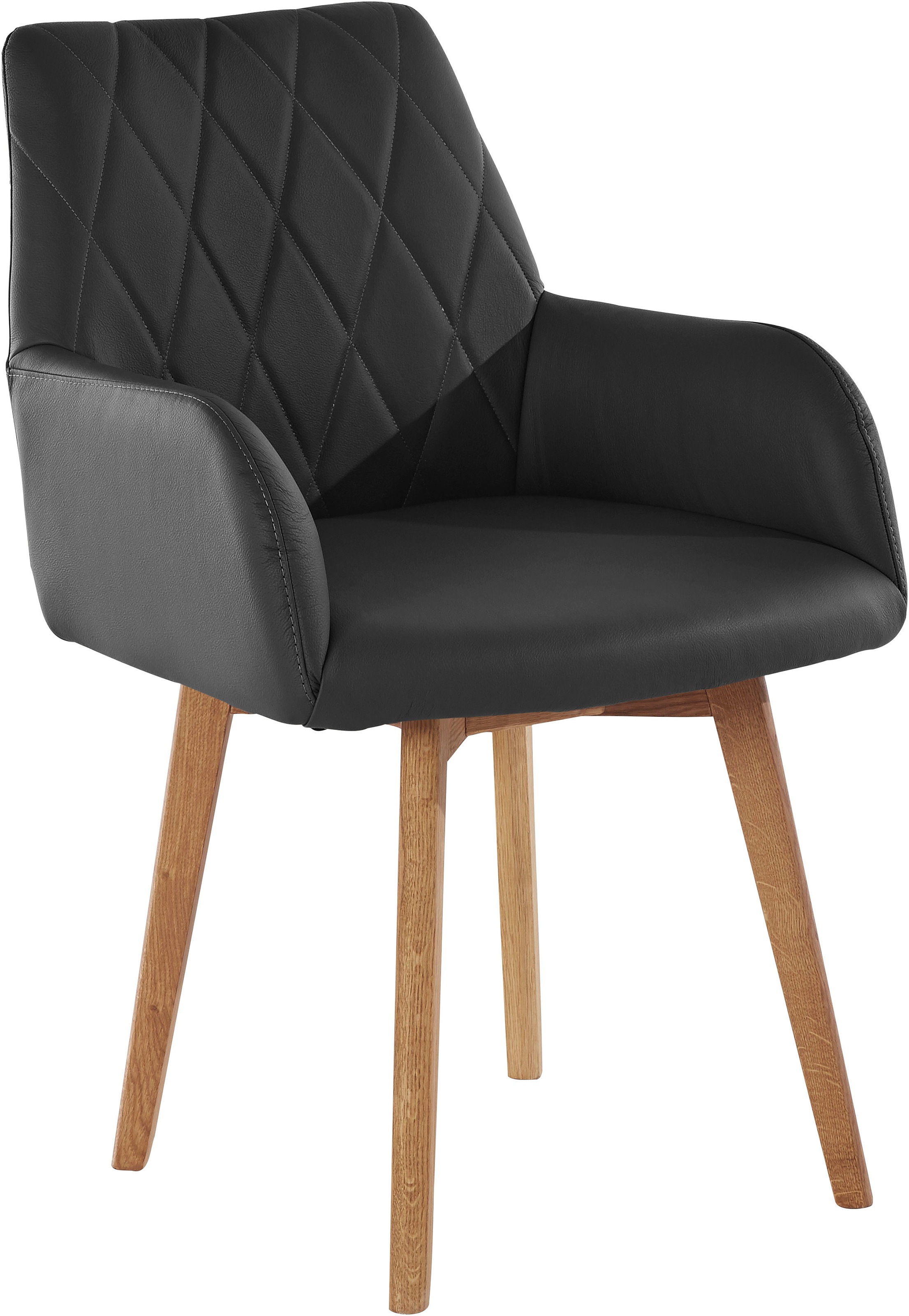 Thumbnail - OTTO home Esszimmerstuhl "Brest" (Set) 2 Stk.Armlehnstuhl in Leder oder Microfaser, Gestell Eiche Massiv geölt