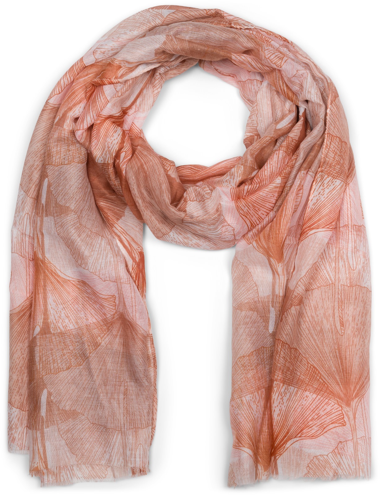styleBREAKER Schal "Langer Schal Ginkgo Leaves" 1 Stk.