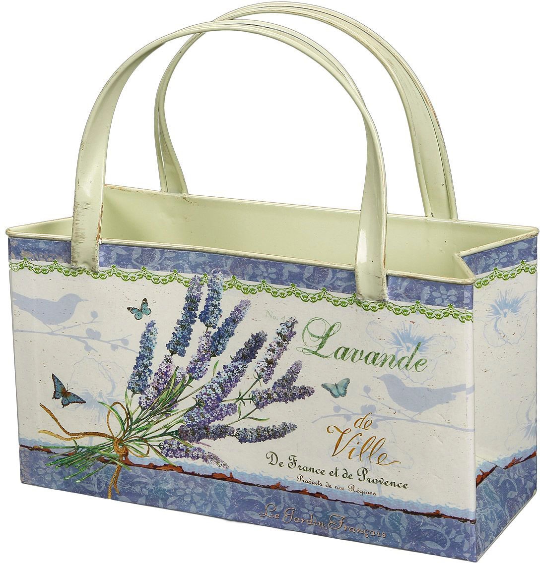 Ambiente Haus Übertopf "Lavendel - Tasche aus Metall" günstig online kaufen