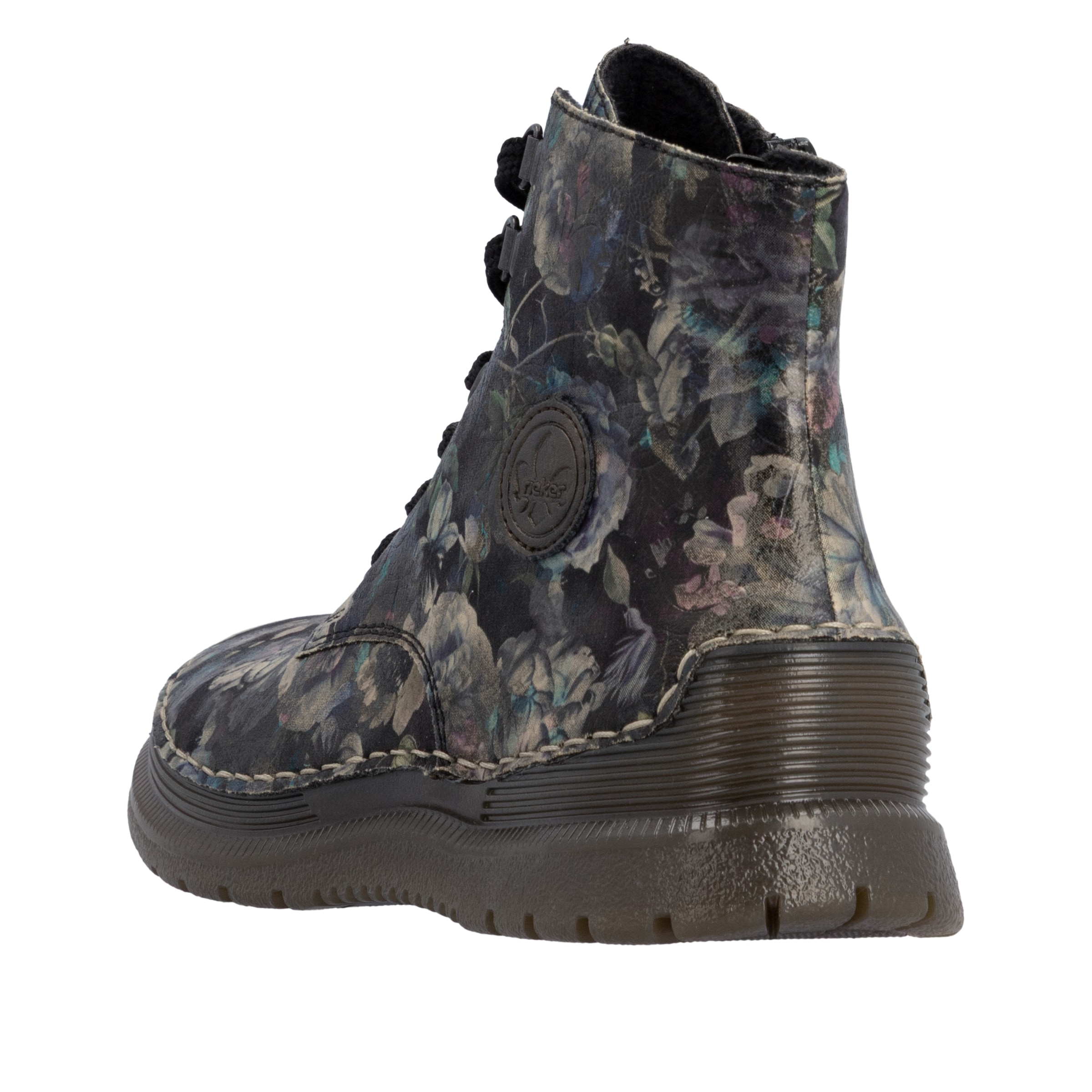 Rieker Schnürboots  Keilabsatz, Herbstboots mit modischen Kontrastnähten